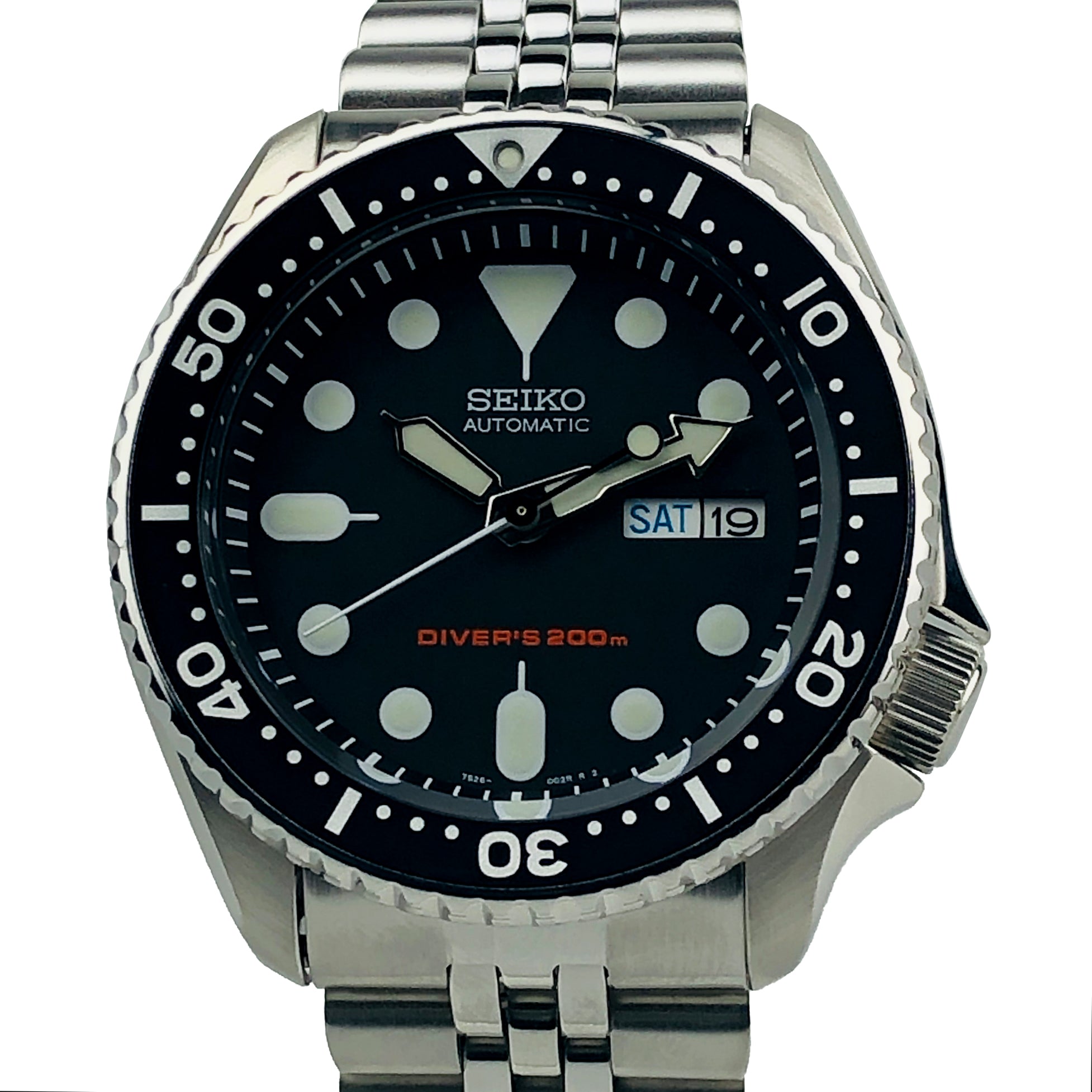 Seiko Diver's Automatic Black Dial Stainless Steel Jubilee Bracelet Men's Watch SKX007K2 REF: 62485 - WatchNation
