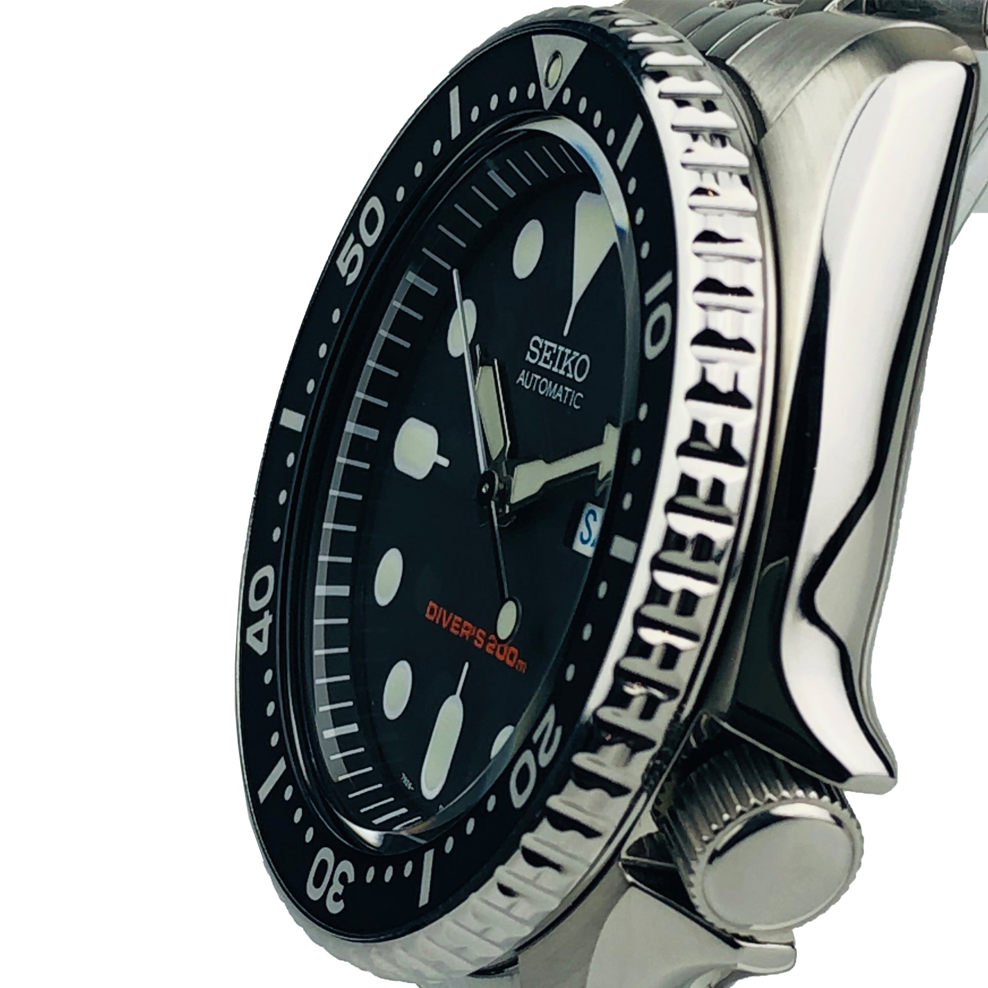 Seiko Diver's Automatic Black Dial Stainless Steel Jubilee Bracelet Men's Watch SKX007K2 REF: 62485 - WatchNation