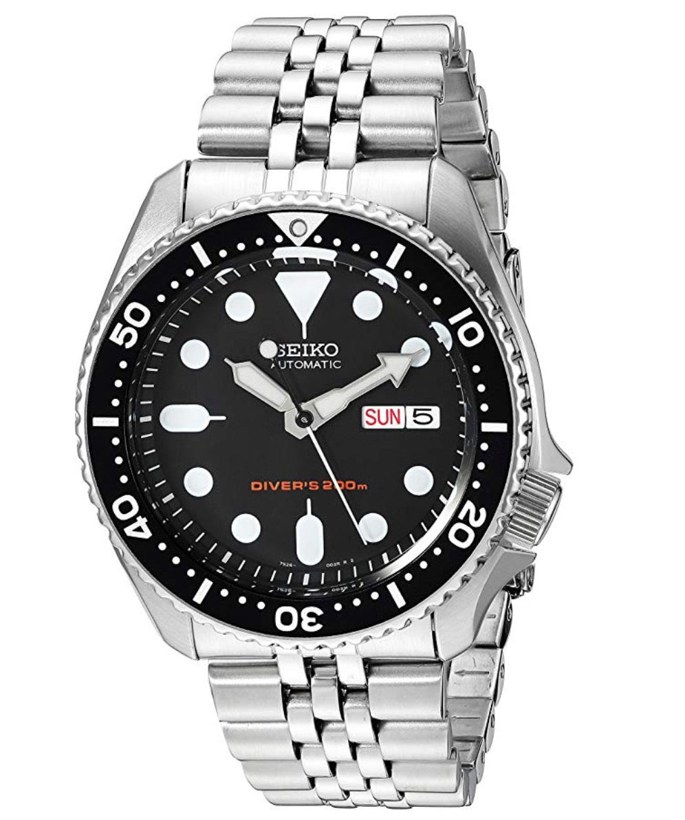 Seiko Diver's Automatic Black Dial Stainless Steel Jubilee Bracelet Men's Watch SKX007K2 REF: 62485 - WatchNation