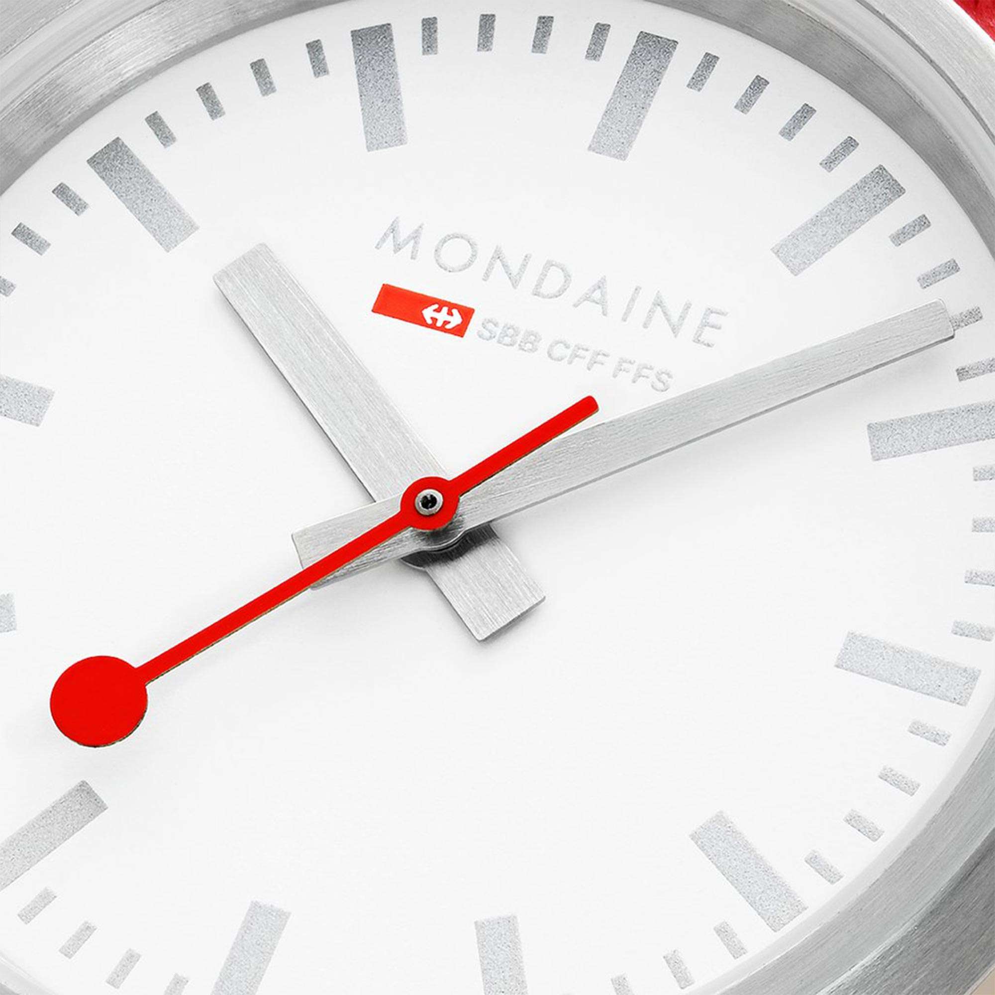 Mondaine Classic Quartz White Dial Red Textile Strap Ladies Watch A658.30323.17SBC