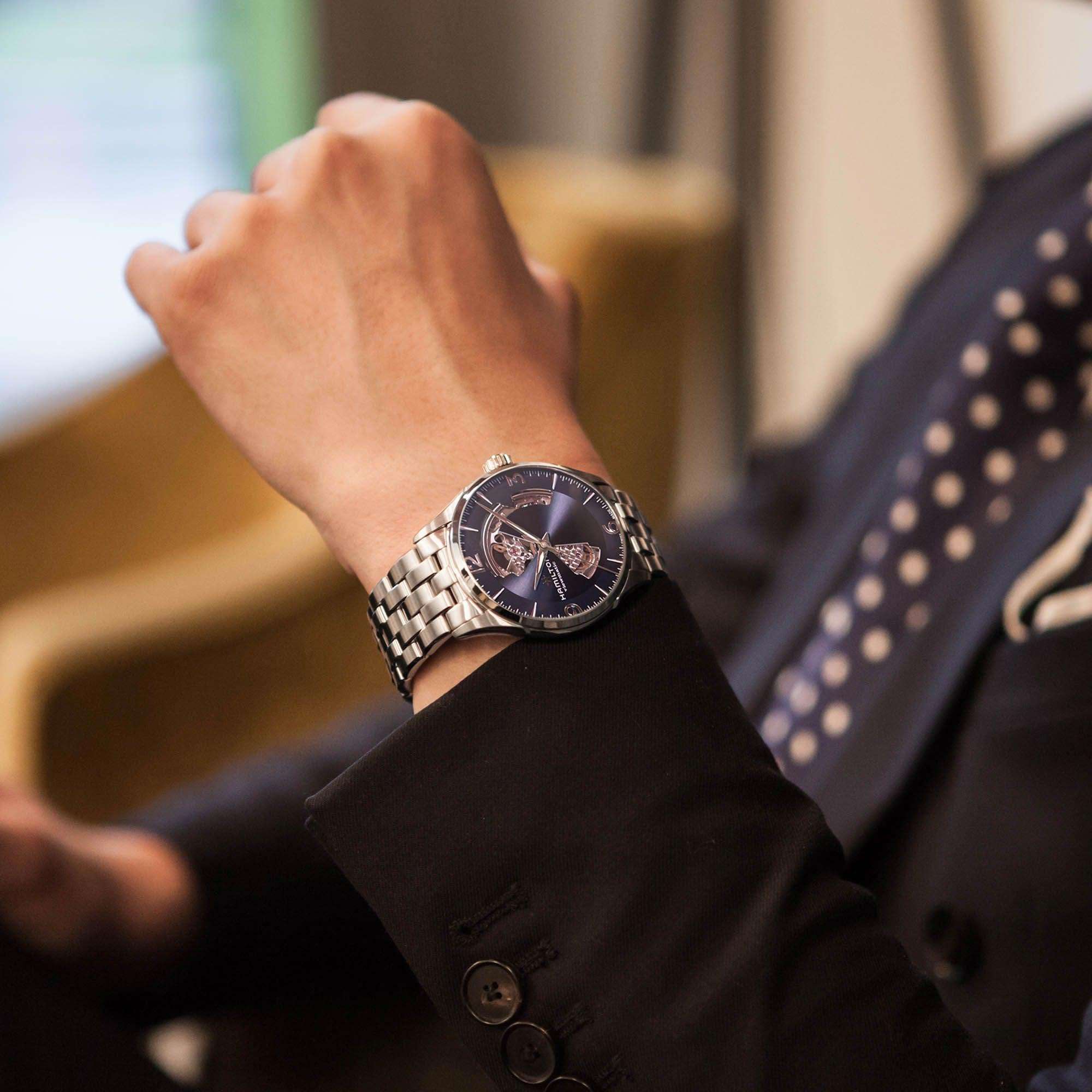 Hamilton Jazzmaster Viewmatic Open Heart Automatic Blue Dial Stainless Steel Bracelet Men's Watch H32705141