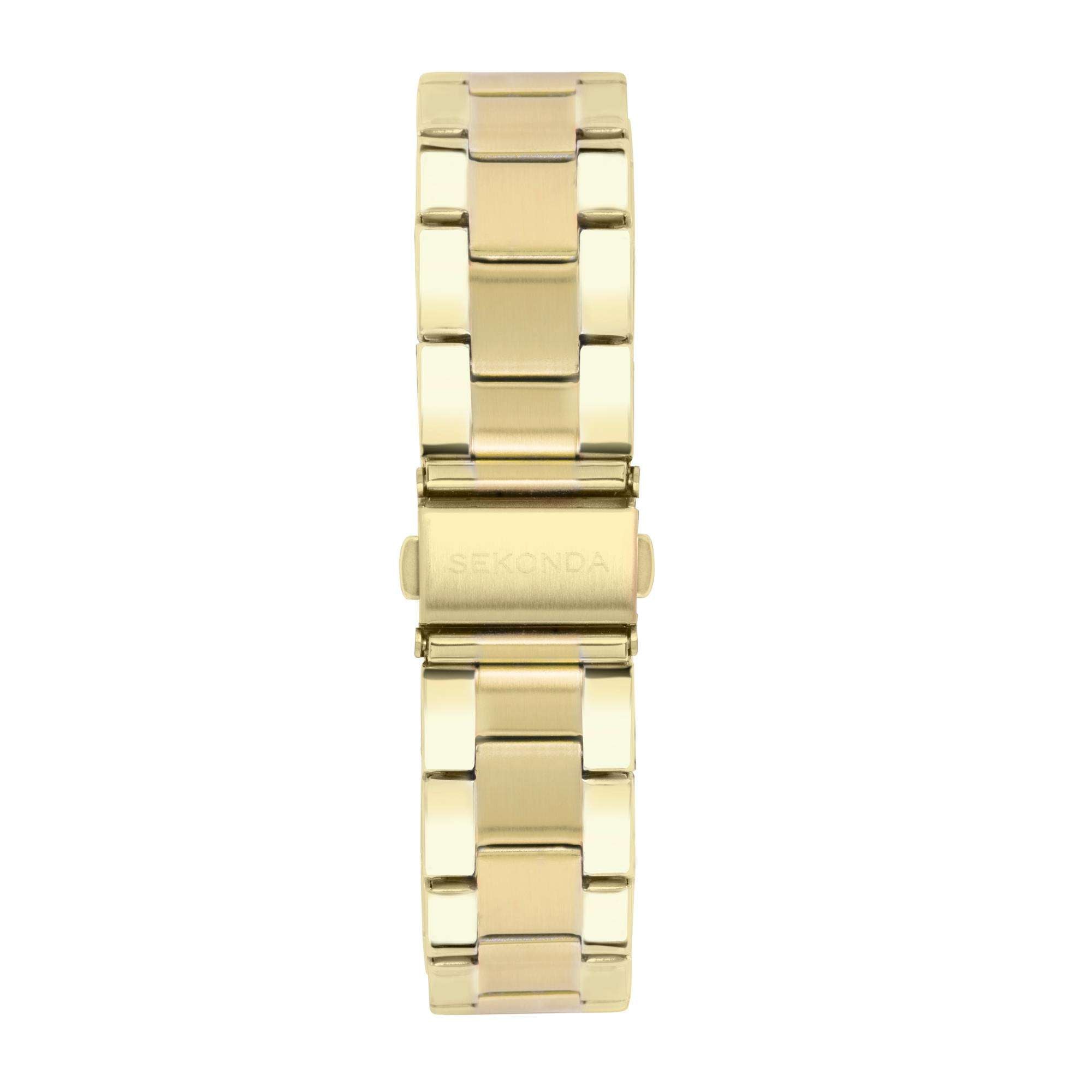 Sekonda Colour Pop Quartz Black Dial Gold PVD Stainless Steel Bracelet Men's Watch 30008