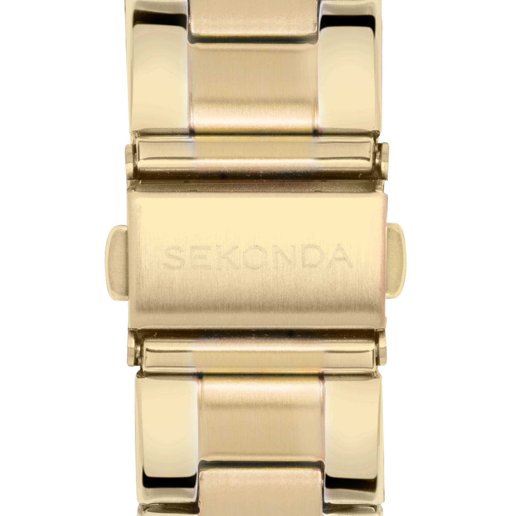 Sekonda Colour Pop Quartz Black Dial Gold PVD Stainless Steel Bracelet Men's Watch 30008