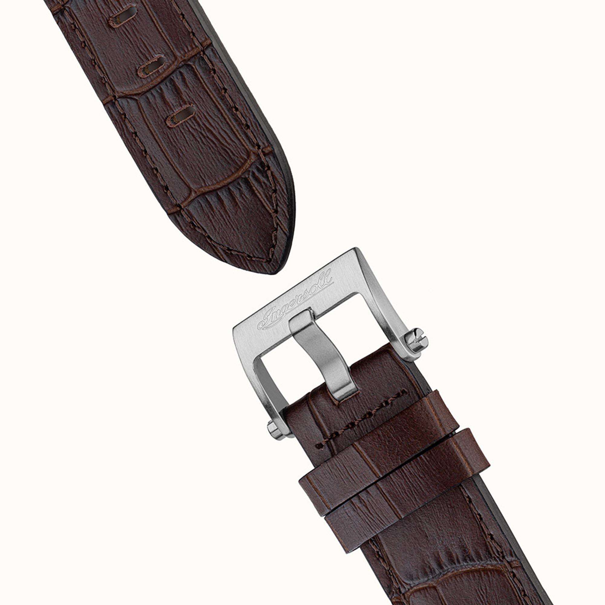 Ingersoll The Catalina  Automatic Silver Dial Brown Leather Strap Men's Watch I12503