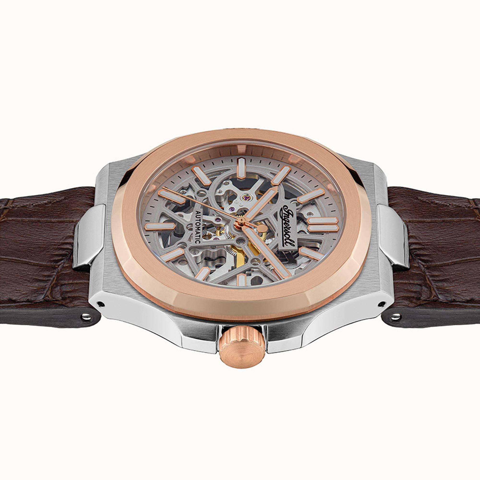 Ingersoll The Catalina  Automatic Silver Dial Brown Leather Strap Men's Watch I12503