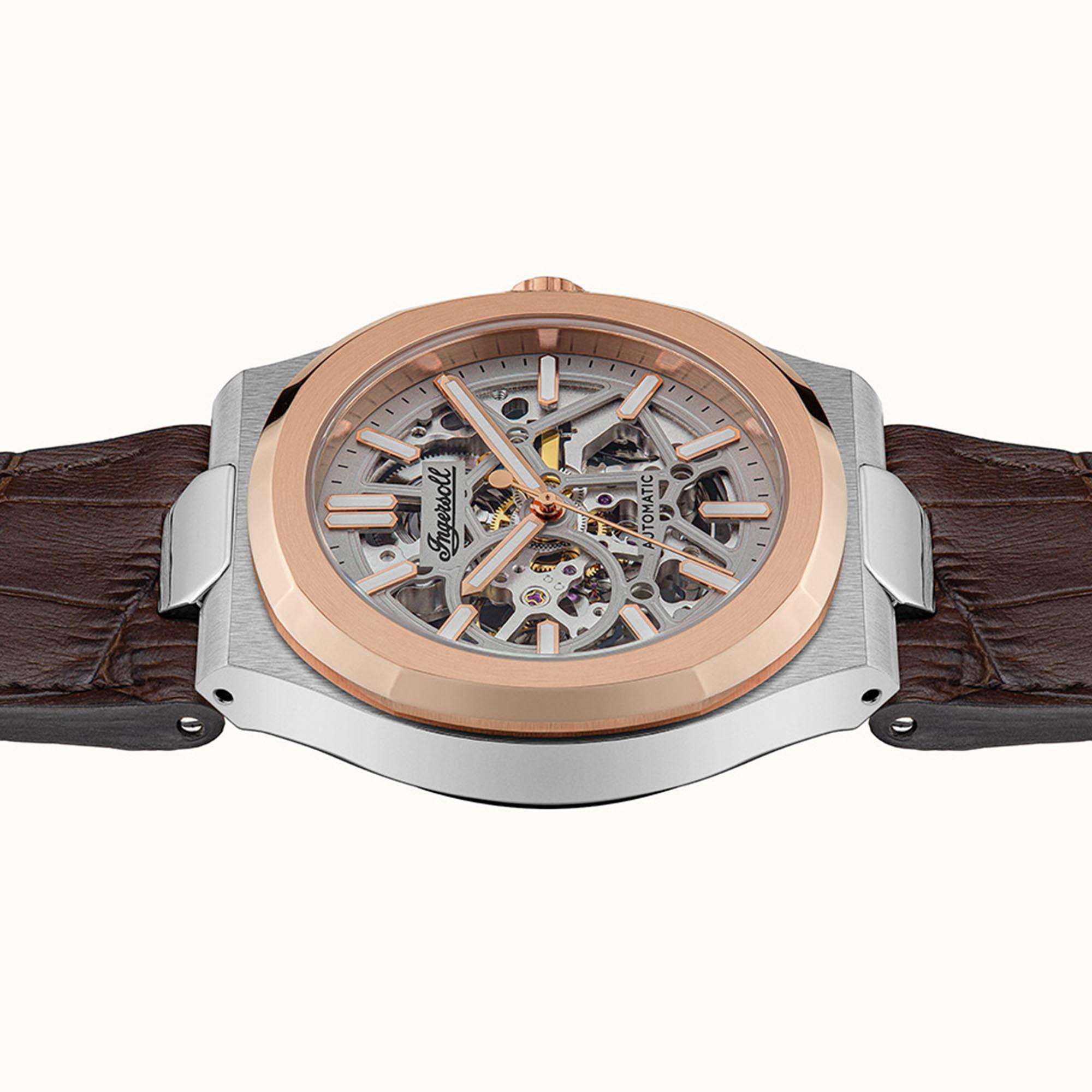 Ingersoll The Catalina  Automatic Silver Dial Brown Leather Strap Men's Watch I12503