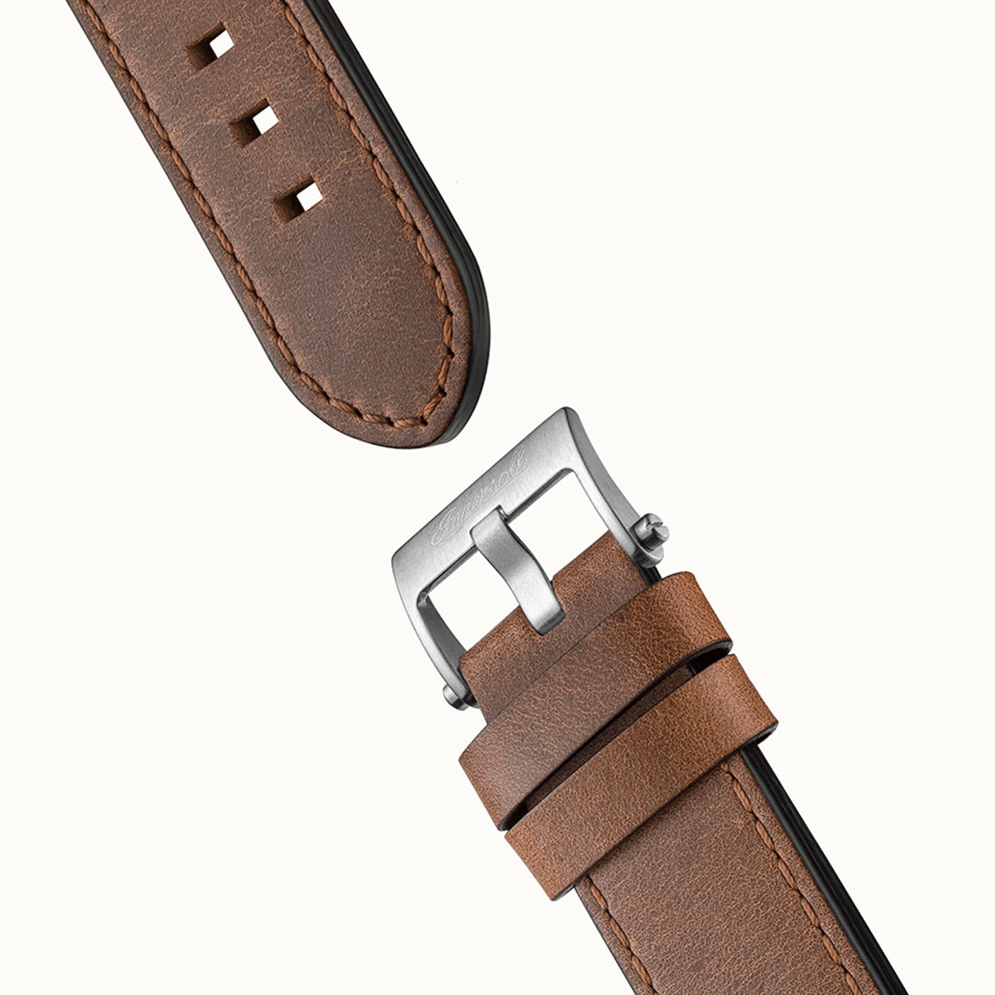 Ingersoll The Nashville Automatic Blue Dial Brown Leather Strap Men's Watch I13001
