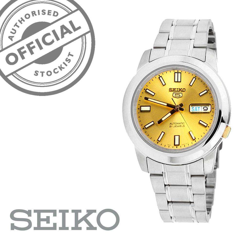 Seiko 5 Automatic Gold Dial Steel Strap Men's Watch SNKK13K1