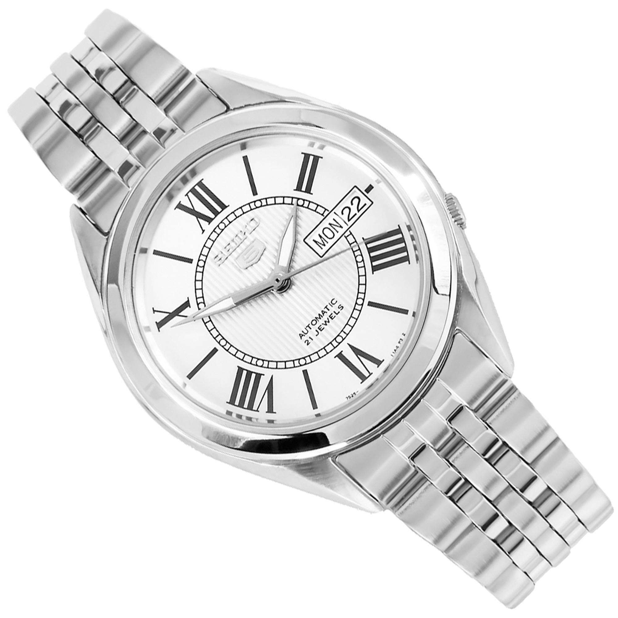 Seiko 5 Automatic White Dial Stainless Steel Bracelet Men's Watch SNKL29K1