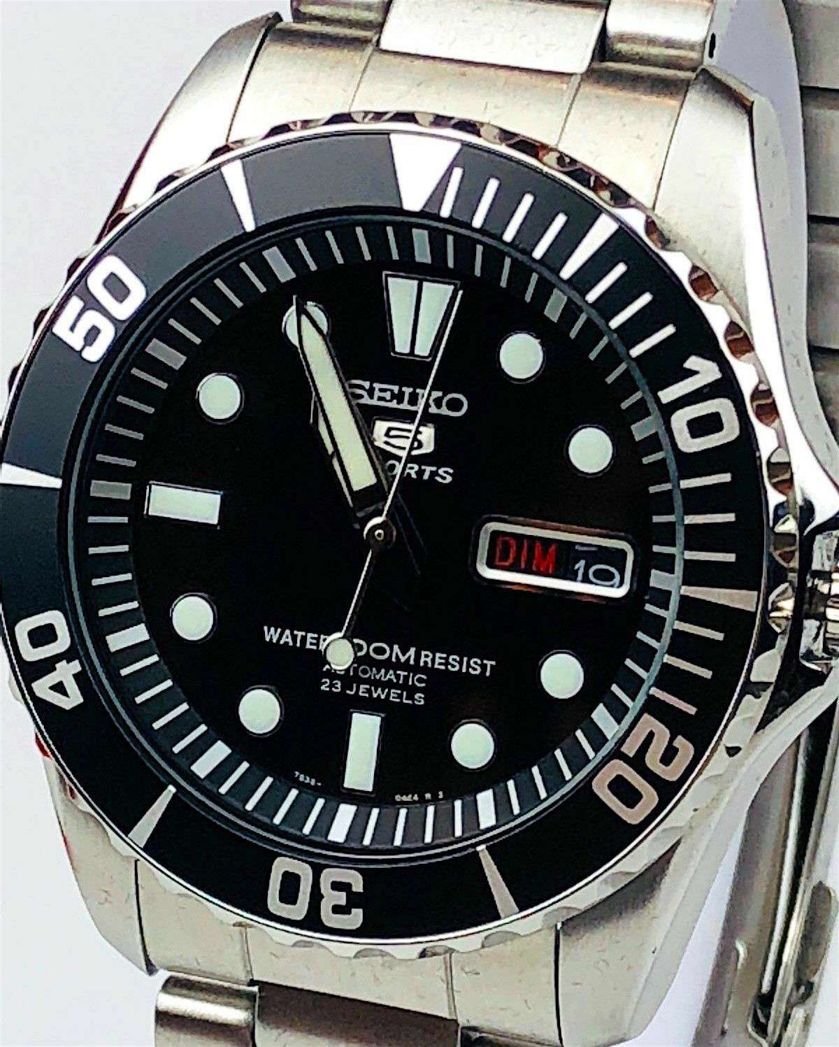 Seiko 5 Sports ‘Sea Urchin’ Automatic Black Dial Stainless Steel Bracelet Men's Watch SNZF17K1