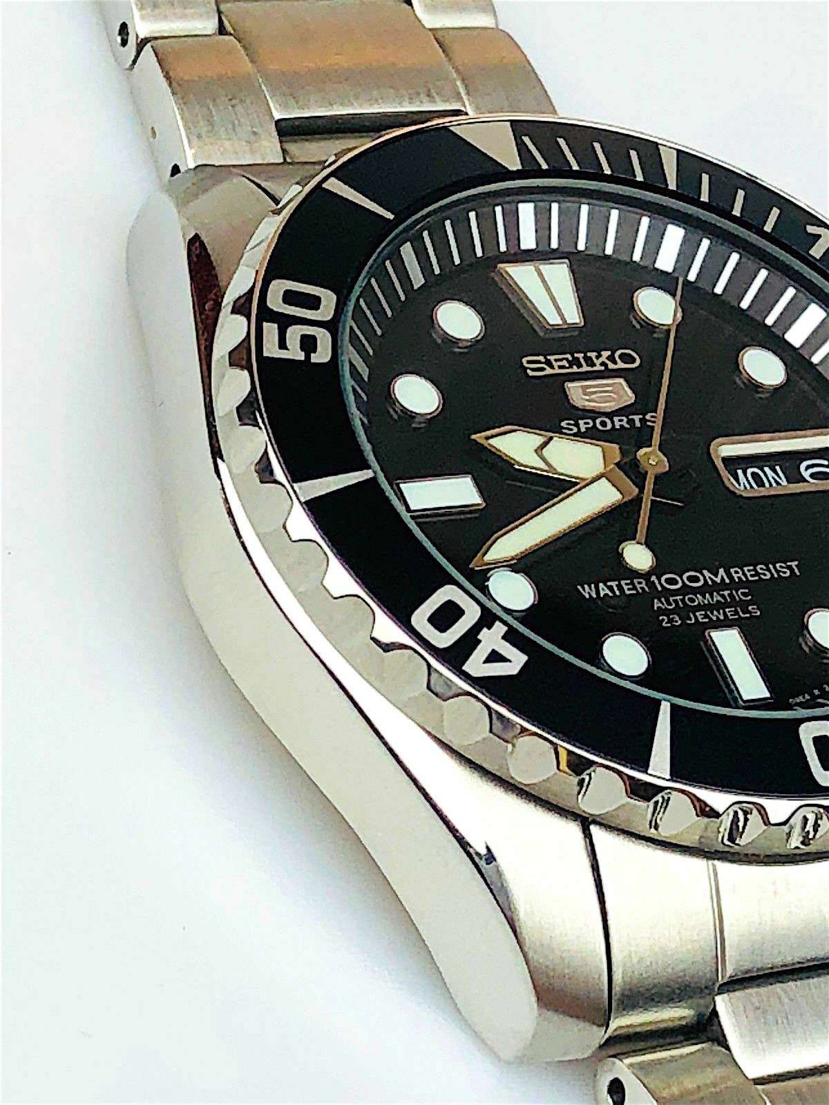 Seiko 5 Sports ‘Sea Urchin’ Automatic Black Dial Stainless Steel Bracelet Men's Watch SNZF17K1