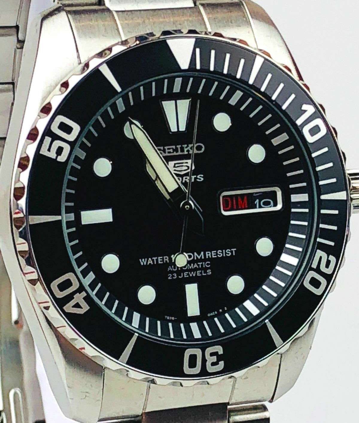 Seiko 5 Sports ‘Sea Urchin’ Automatic Black Dial Stainless Steel Bracelet Men's Watch SNZF17K1