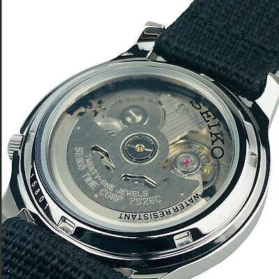Seiko 5 Automatic Black Dial Black NATO Fabric Strap Men's Watch SNK809K2