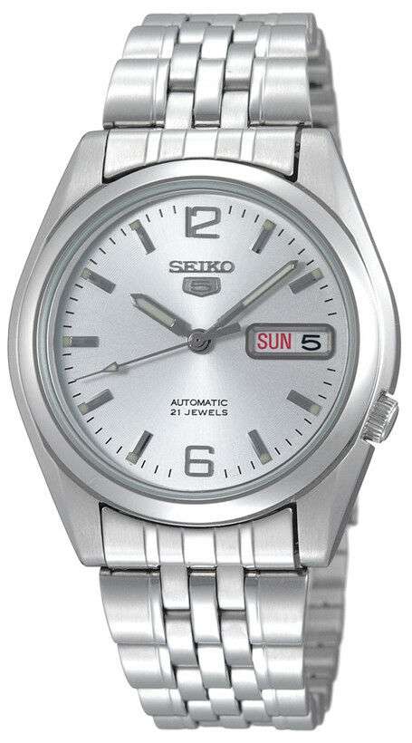 Seiko 5 Automatic Silver Dial Stainless Steel Men's Watch SNK385K1