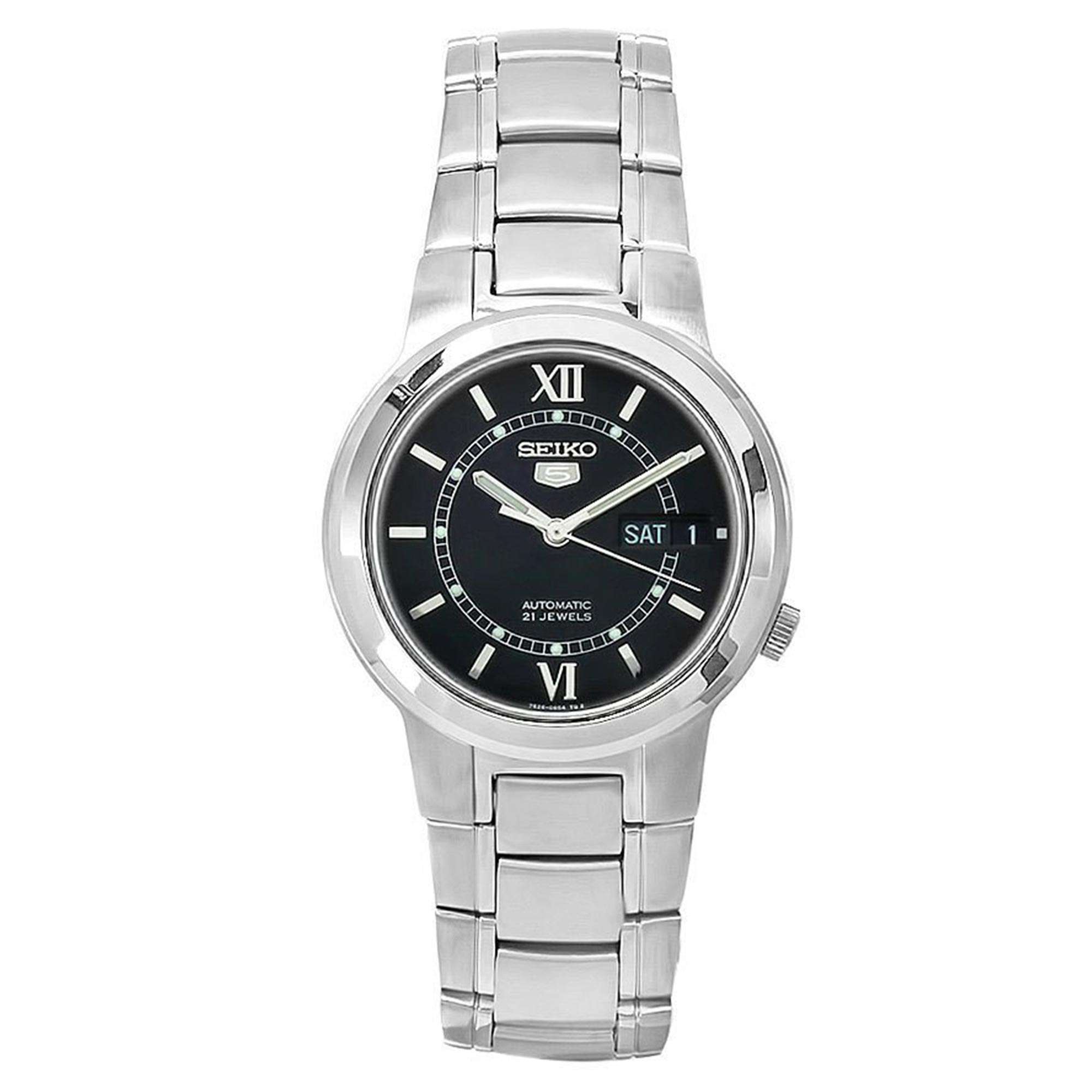 Seiko 5 Automatic Black Dial Stainless Steel Bracelet Men's Watch SNKA23K1