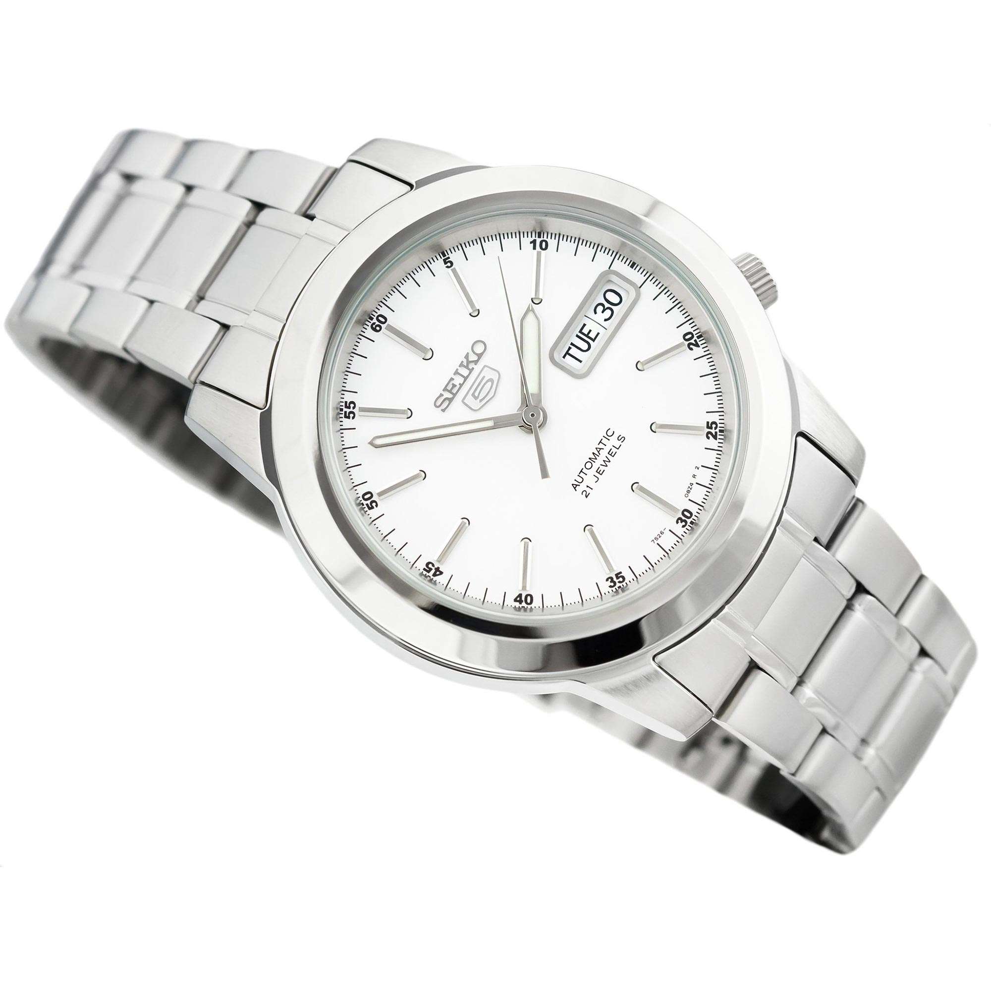 Seiko 5 Automatic White Dial Stainless Steel Men's Watch SNKE49K1
