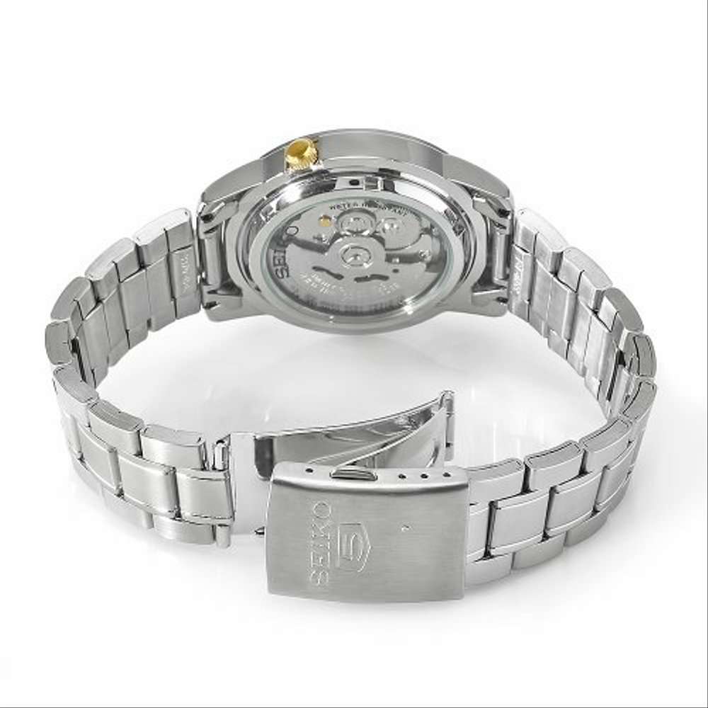 Seiko 5 Automatic Gold Dial Steel Strap Men's Watch SNKK13K1