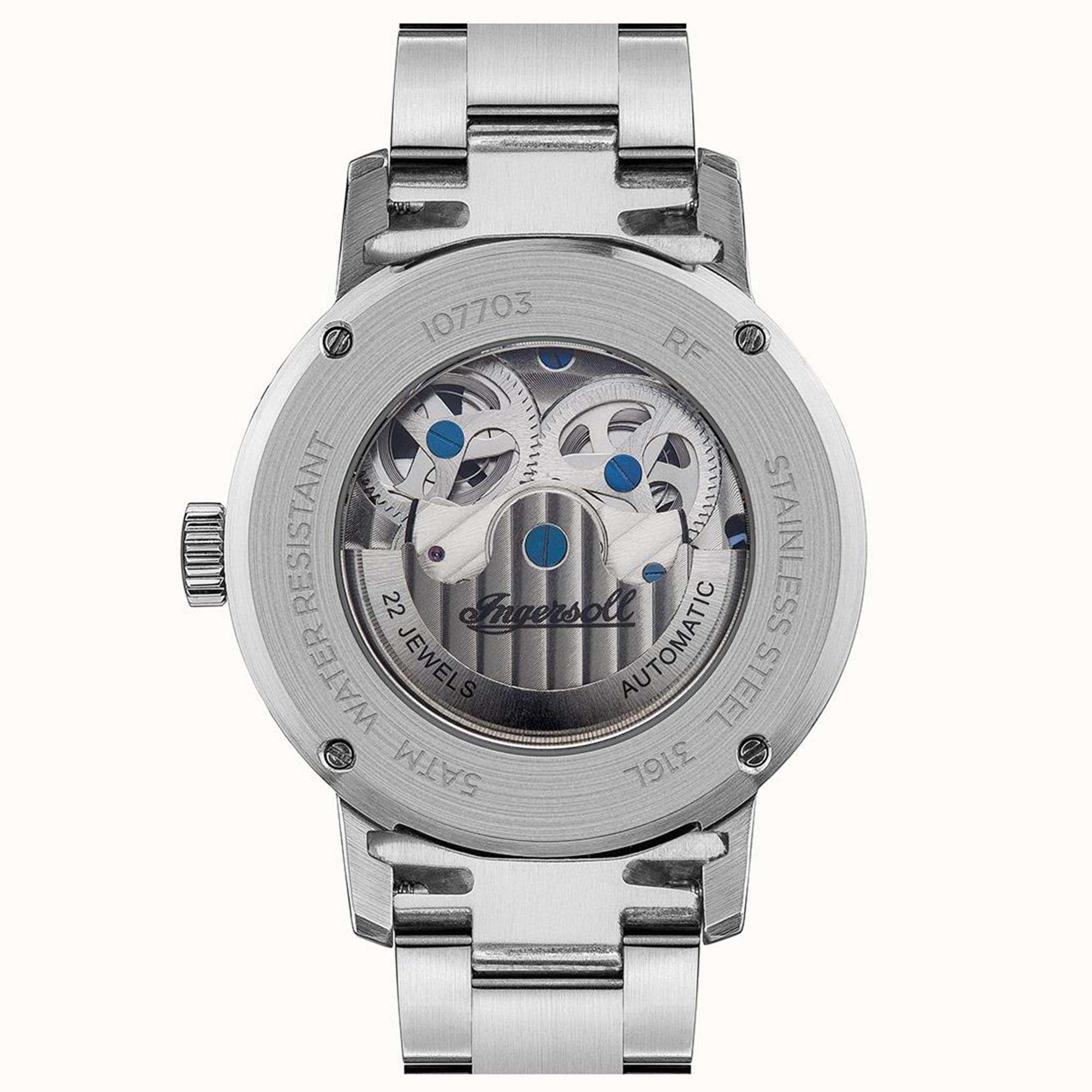 Ingersoll The Michigan Automatic Blue Dial Stainless Steel Bracelet Men's Watch I01107