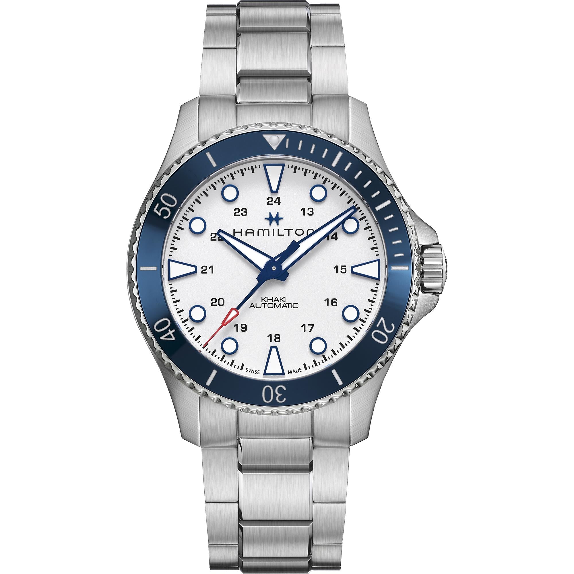 Hamilton Khaki Navy Scuba Automatic White Dial Stainless Steel Bracelet Men’s Watch H82505150