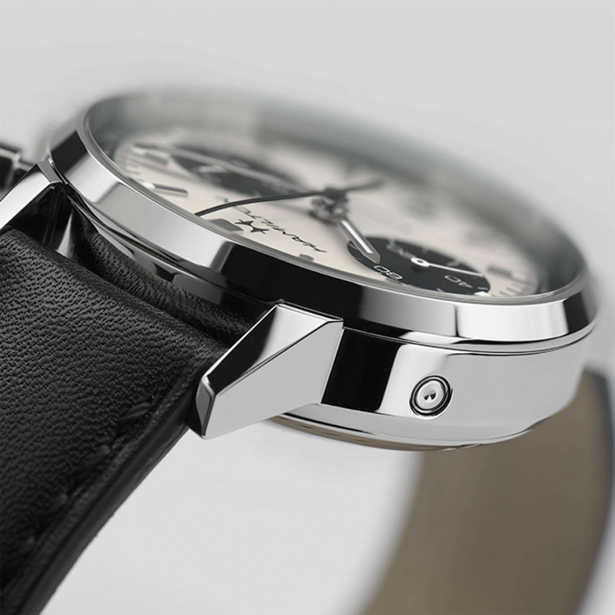 Hamilton American Classic Intra-Matic 1968 Re-Creation Automatic White Dial Black Leather Strap Men's Watch H38416711