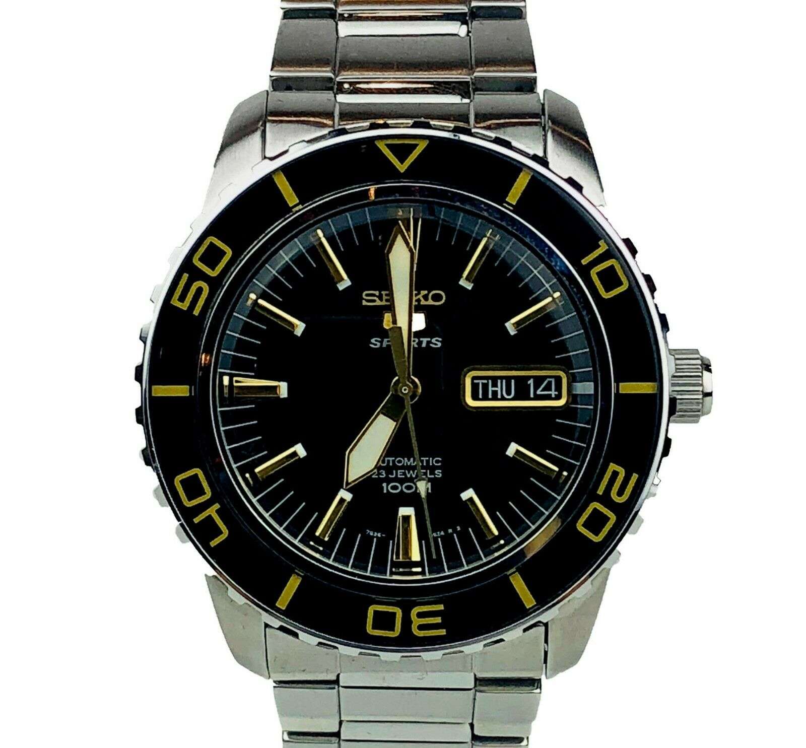 Seiko 5 Sports Automatic Black Dial Stainless Steel Men's Watch SNZH57K1