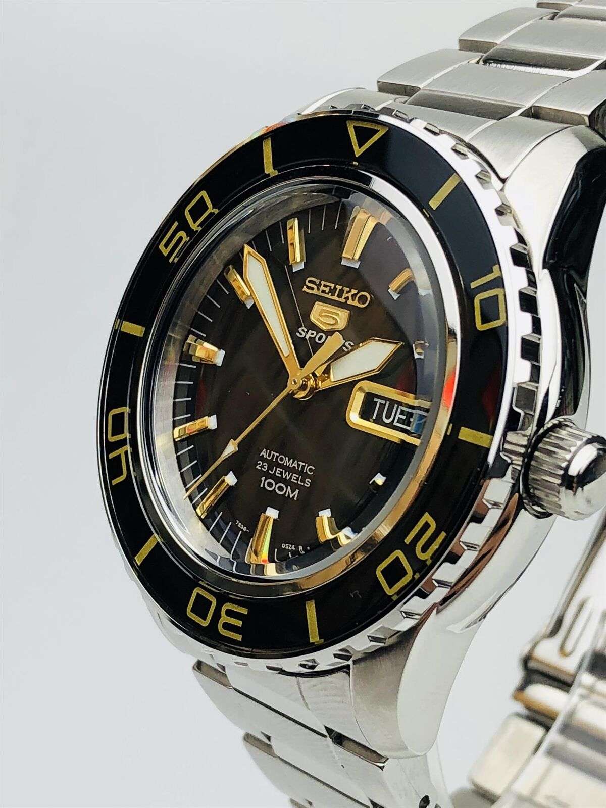 Seiko 5 Sports Automatic Black Dial Stainless Steel Men's Watch SNZH57K1