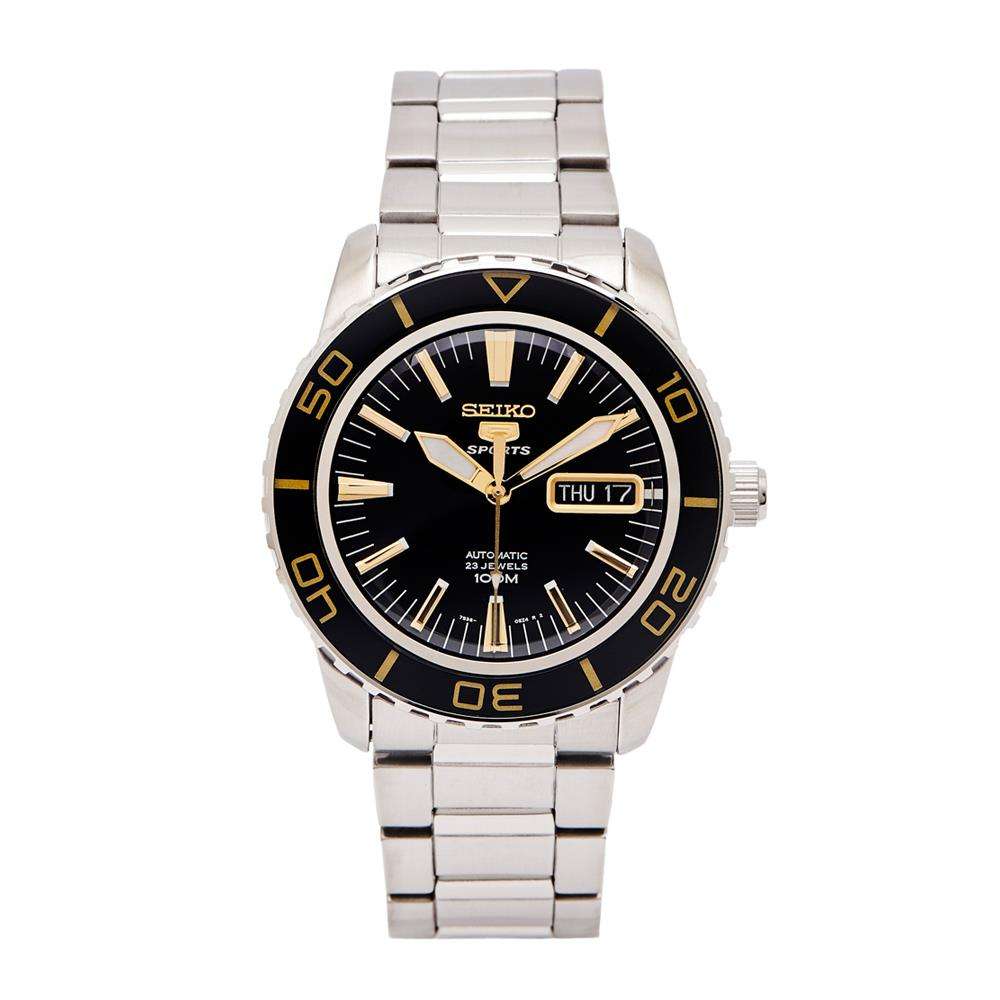 Seiko 5 Sports Automatic Black Dial Stainless Steel Men's Watch SNZH57K1