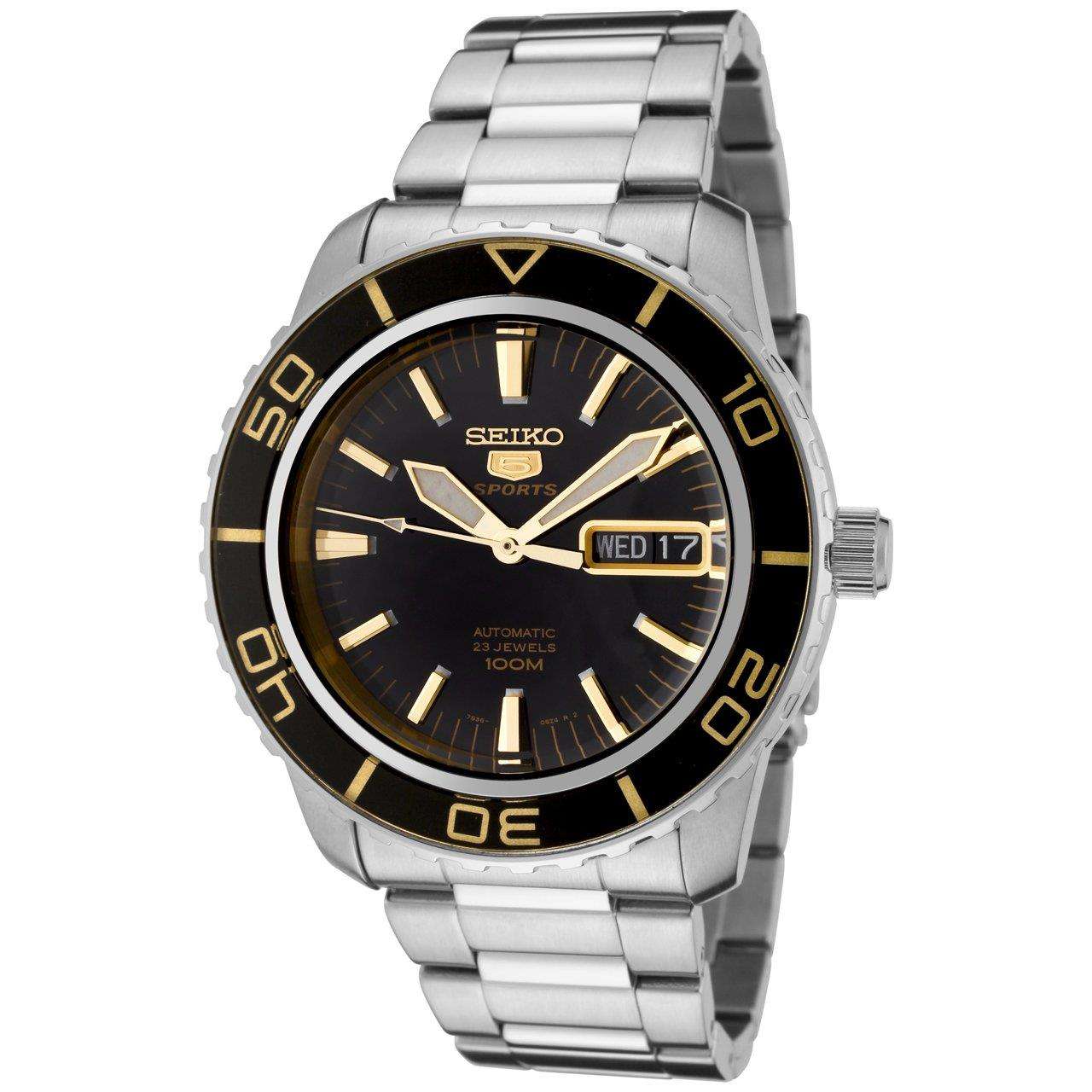 Seiko 5 Sports Automatic Black Dial Stainless Steel Men's Watch SNZH57K1