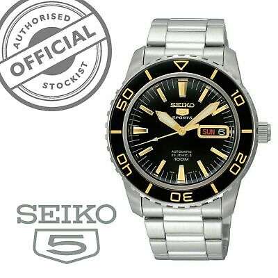 Seiko 5 Sports Automatic Black Dial Stainless Steel Men's Watch SNZH57K1