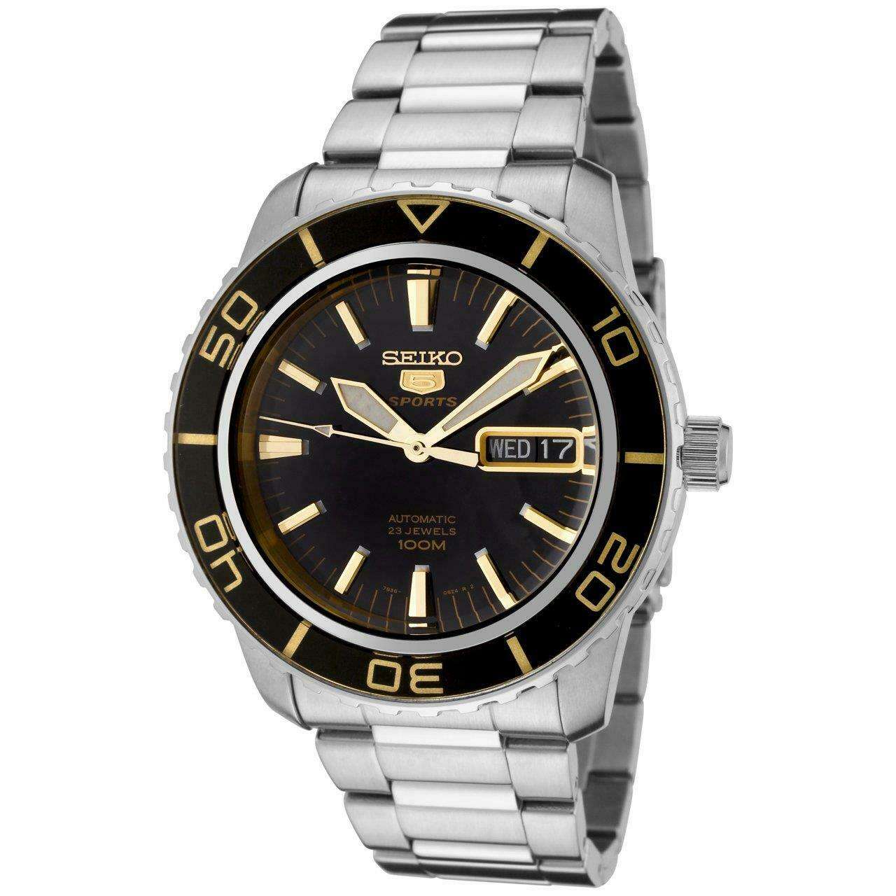 Seiko 5 Sports Automatic Black Dial Stainless Steel Men's Watch SNZH57K1