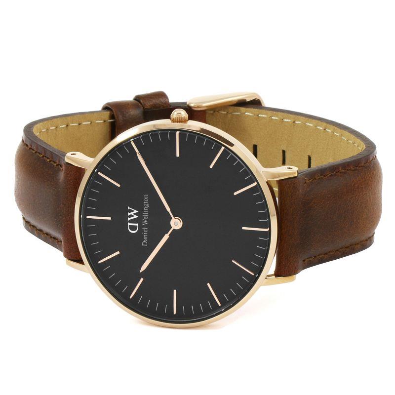 Daniel Wellington Classic 40mm Black Dial Leather Mens Quartz Watch DW00100124