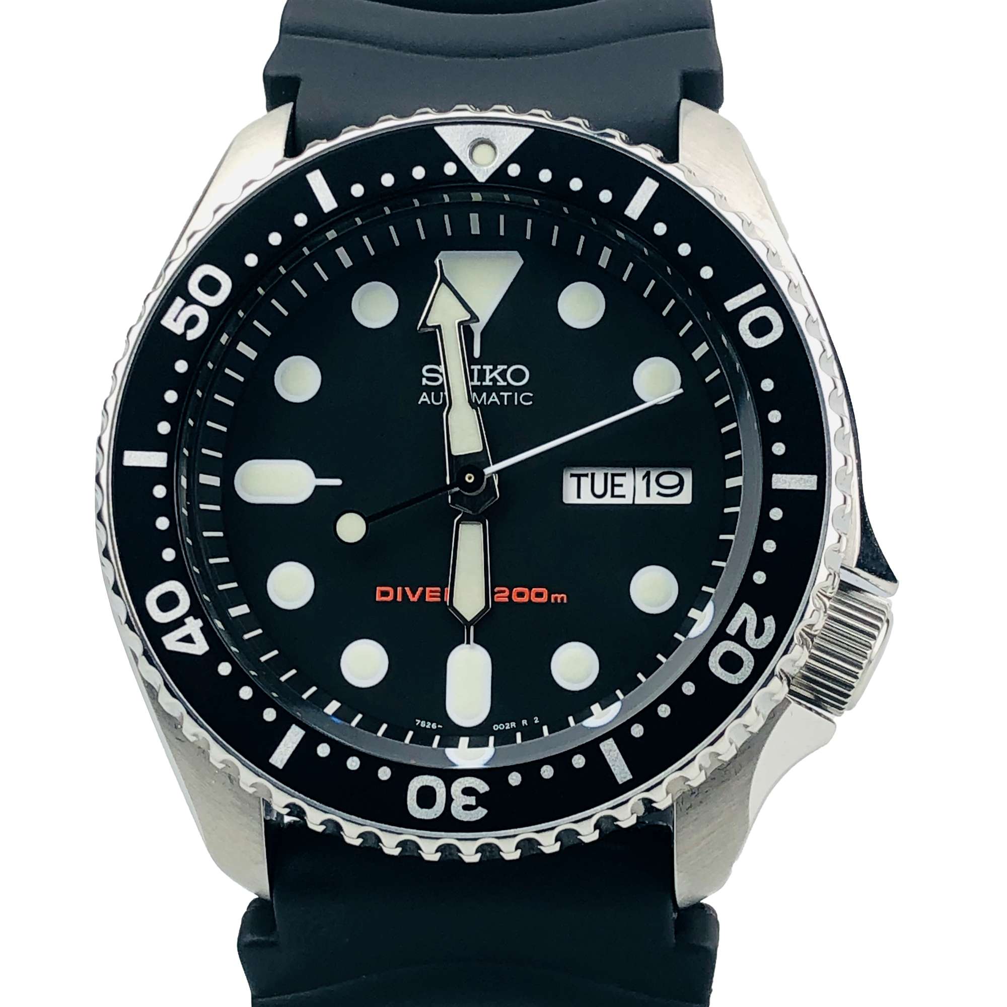 Seiko SKX Diver's Automatic Black Dial and Rubber Strap Men's Watch SKX007K1