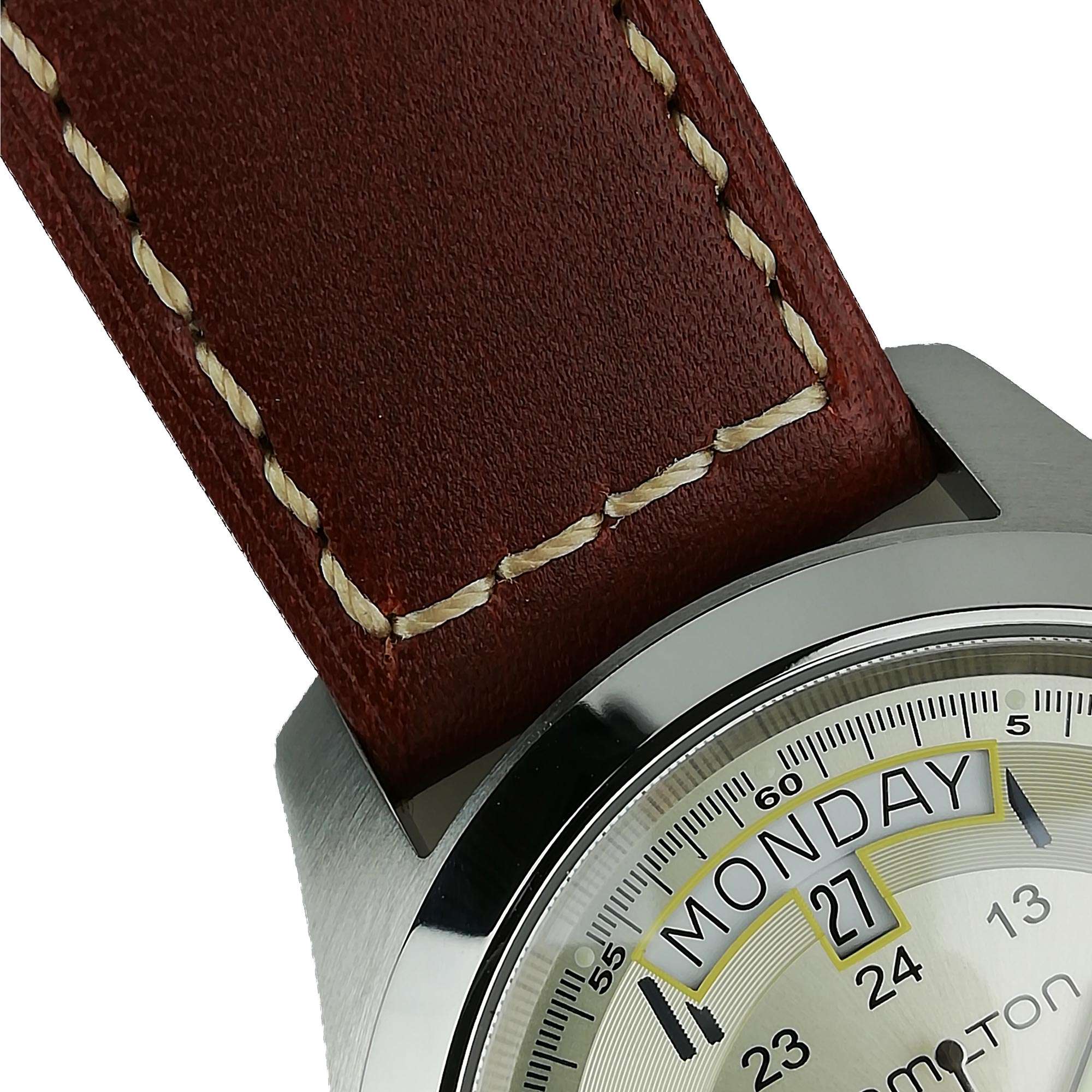 Hamilton Khaki Field Pioneer King Beige Dial Brown Leather Strap Automatic Men's Watch H64455523