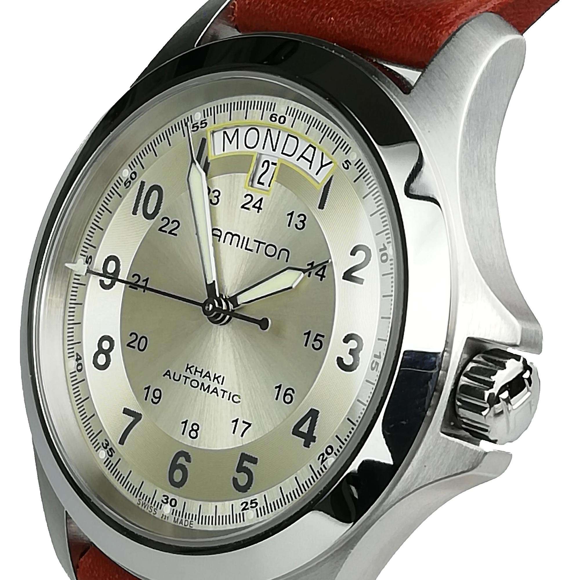 Hamilton Khaki Field Pioneer King Beige Dial Brown Leather Strap Automatic Men's Watch H64455523