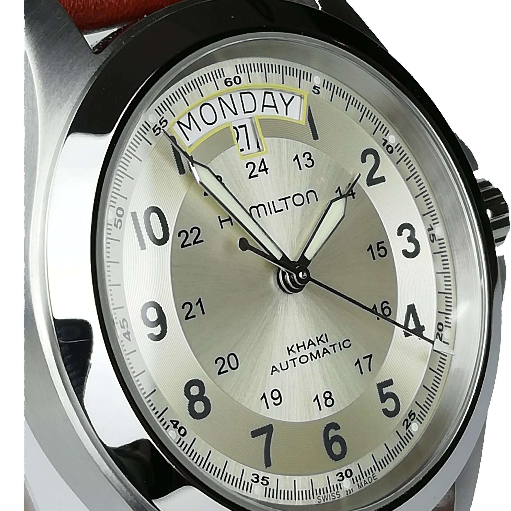 Hamilton Khaki Field Pioneer King Beige Dial Brown Leather Strap Automatic Men's Watch H64455523