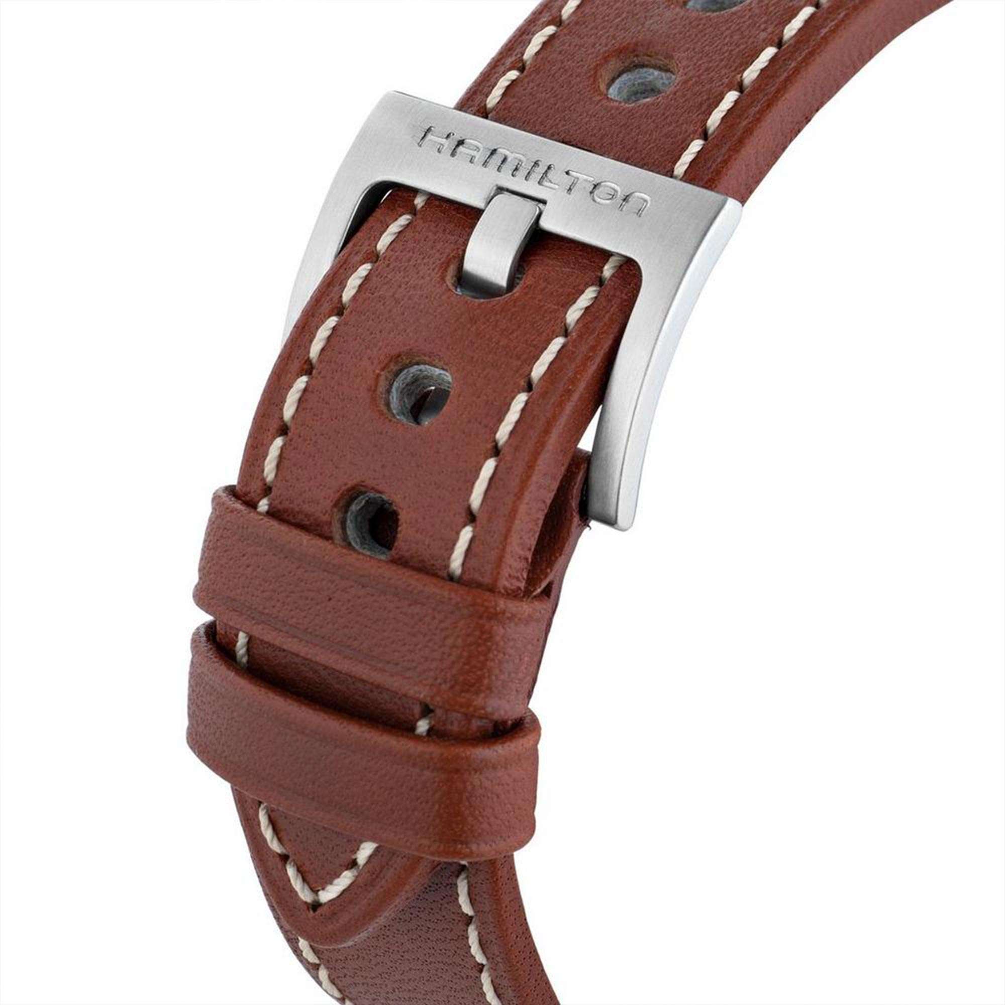 Hamilton Khaki Field Pioneer King Beige Dial Brown Leather Strap Automatic Men's Watch H64455523