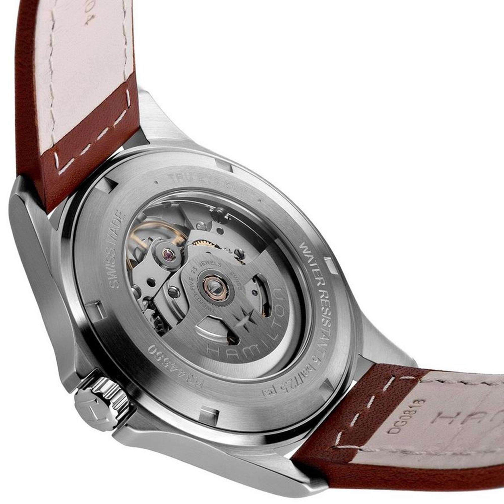Hamilton Khaki Field Pioneer King Beige Dial Brown Leather Strap Automatic Men's Watch H64455523