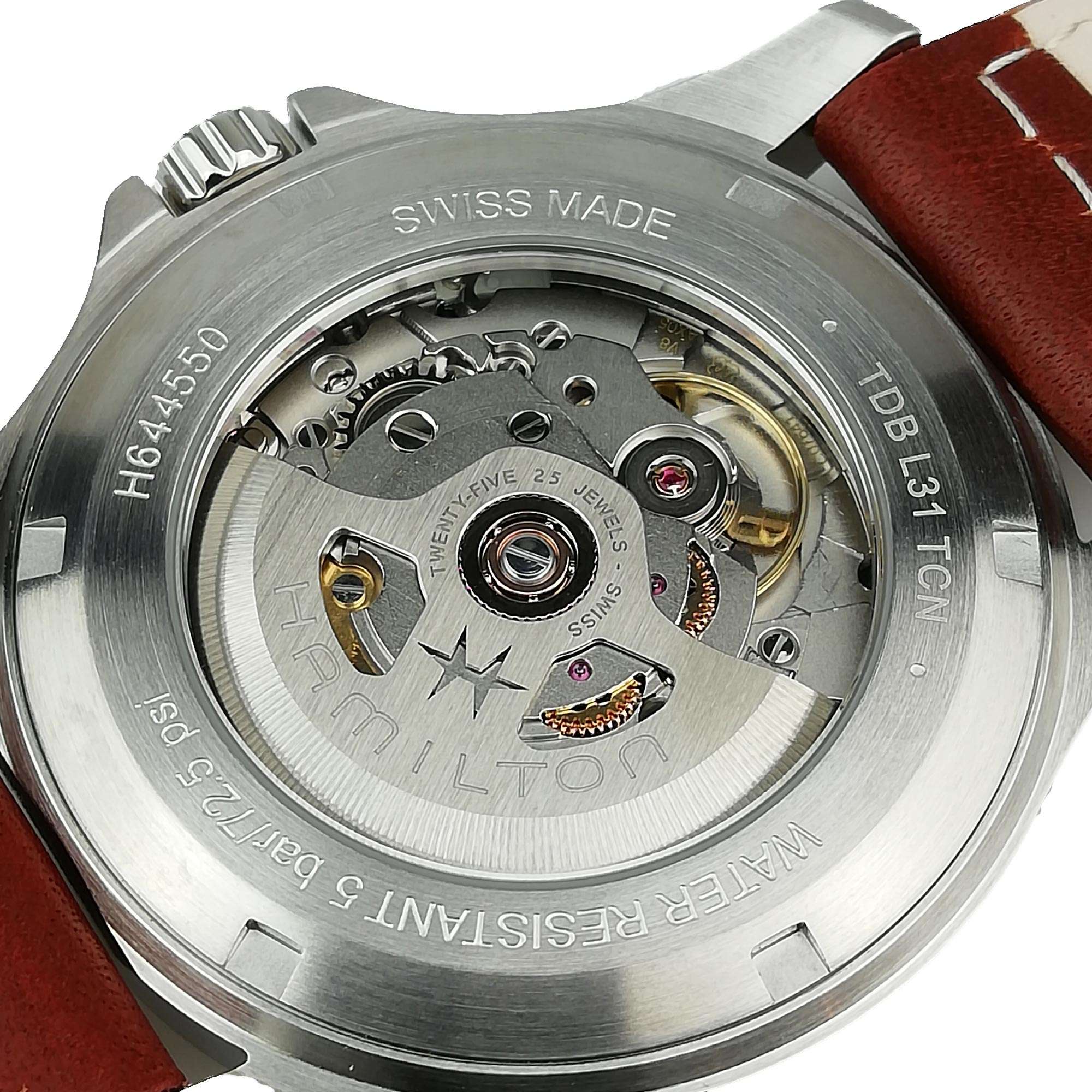 Hamilton Khaki Field Pioneer King Beige Dial Brown Leather Strap Automatic Men's Watch H64455523