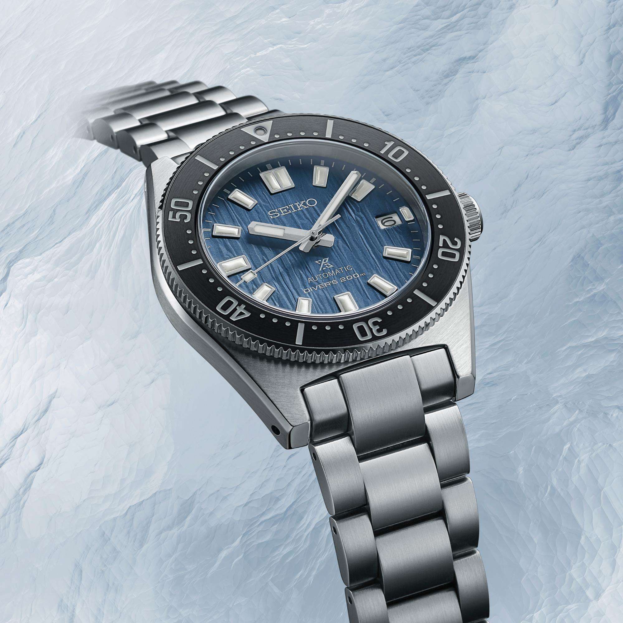 Seiko Prospex Save The Ocean Glacier 1965 Re-Interpretation Automatic Blue Dial Stainless Steel Bracelet Men’s Watch SPB297J1