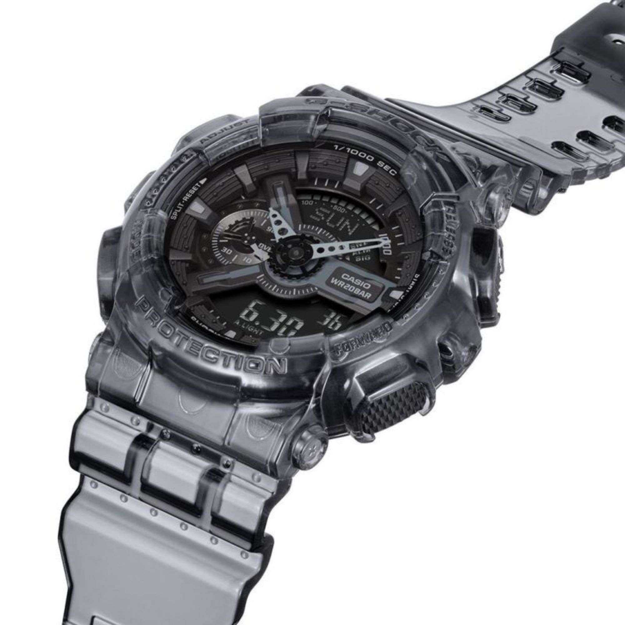 Casio G-Shock Skeleton Series Digital Grey Dial Resin Bracelet Mens Watch GA-110SKE-8AER