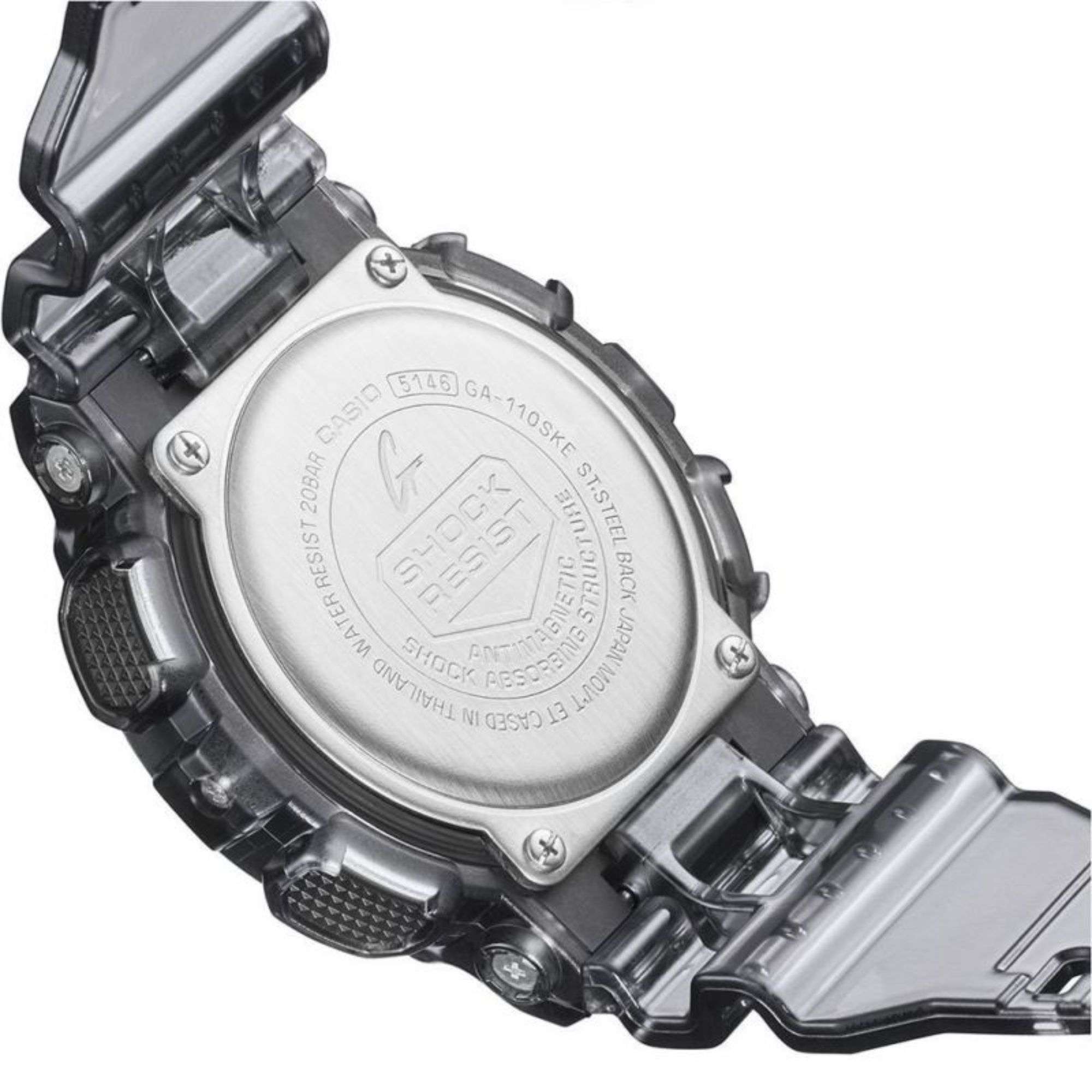 Casio G-Shock Skeleton Series Digital Grey Dial Resin Bracelet Mens Watch GA-110SKE-8AER