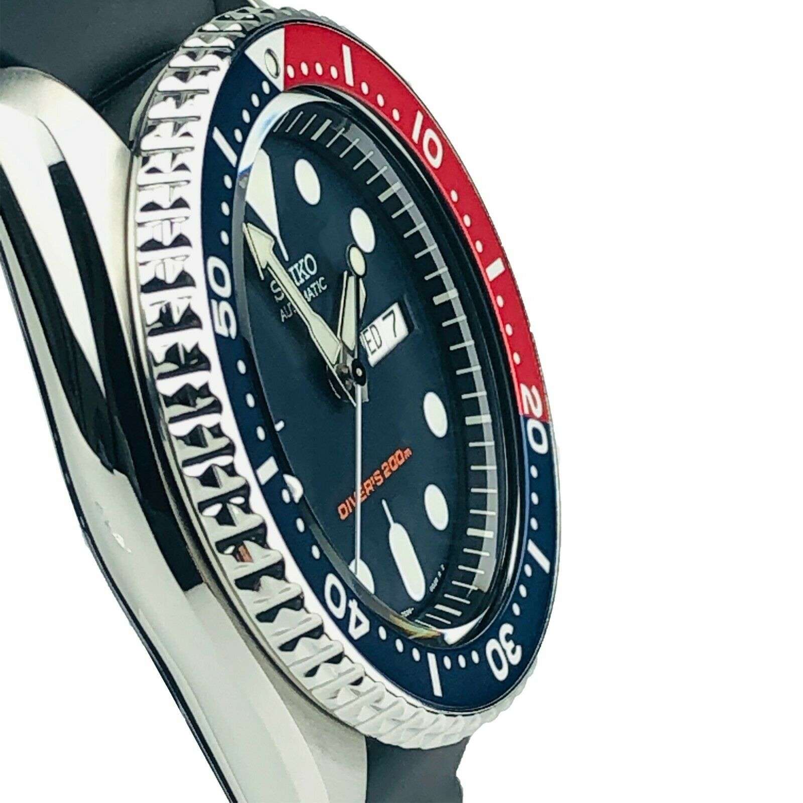 Seiko Divers Pepsi Automatic Black Dial Black Rubber Strap Men's Watch SKX009K1