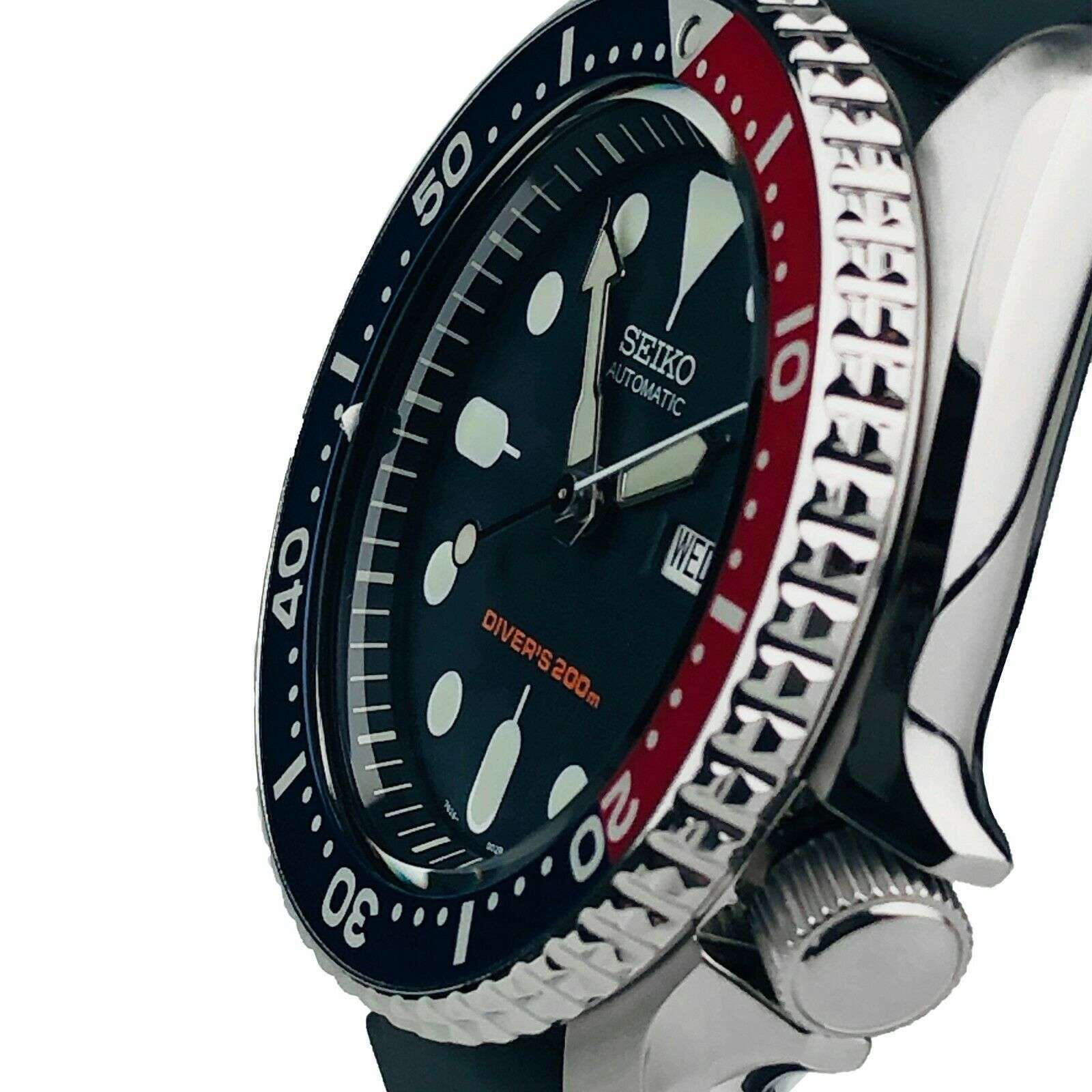 Seiko Divers Pepsi Automatic Black Dial Black Rubber Strap Men's Watch SKX009K1