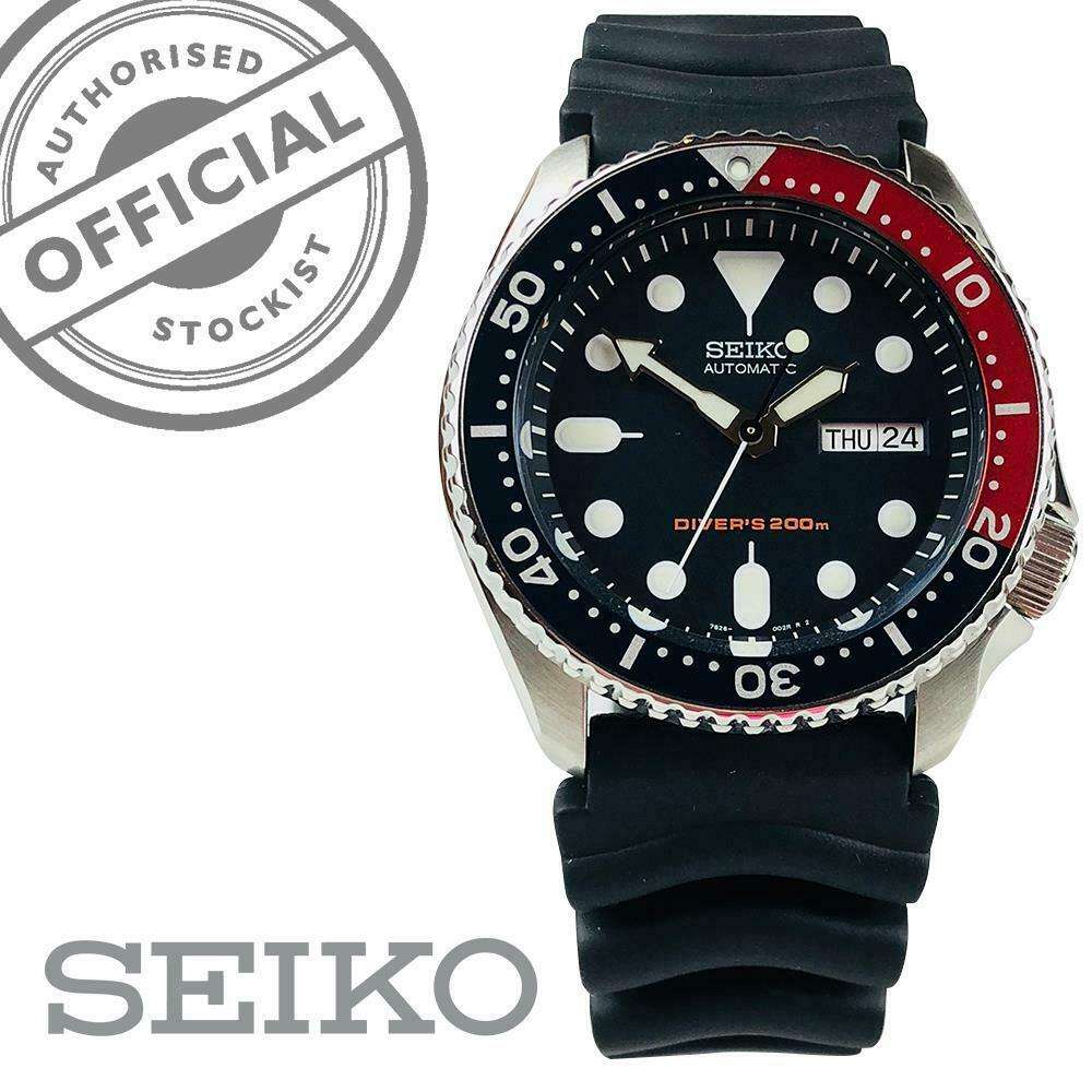 Seiko Divers Pepsi Automatic Black Dial Black Rubber Strap Men's Watch SKX009K1