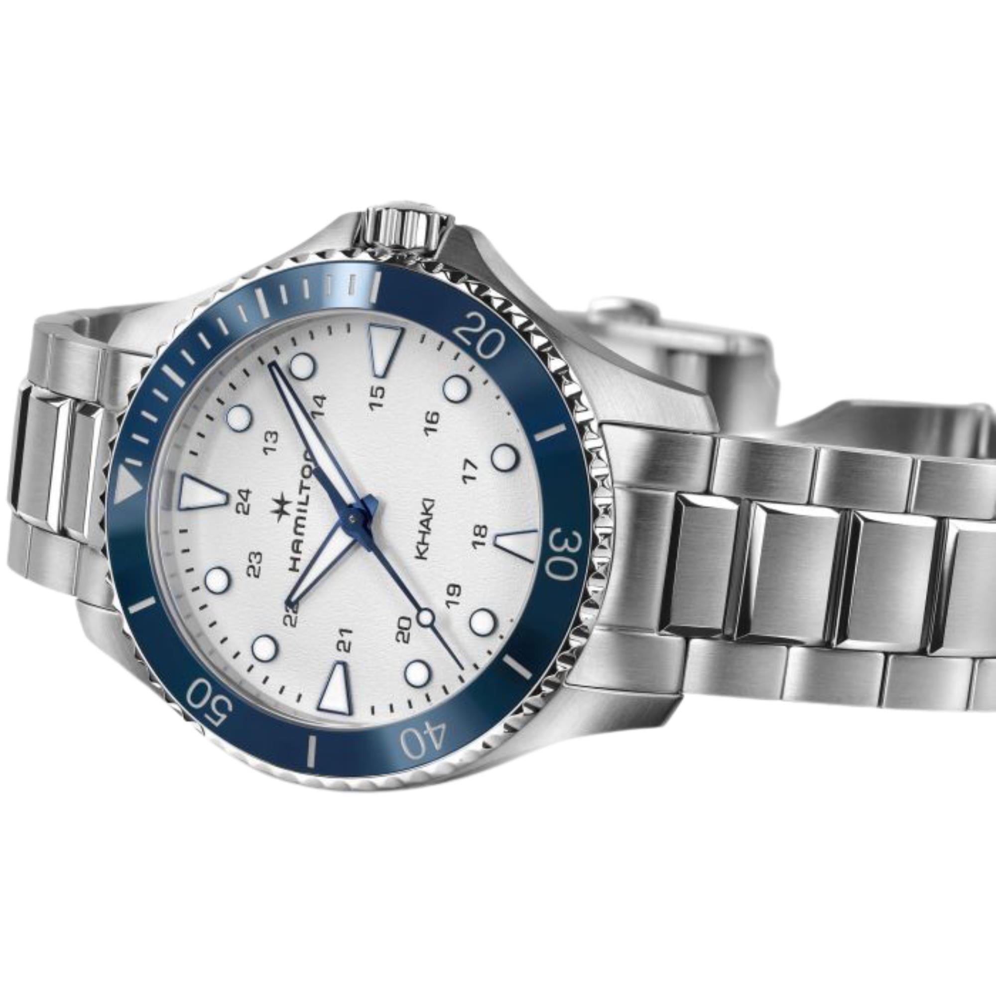 Hamilton Khaki Navy Scuba Automatic White Dial Stainless Steel Bracelet Men’s Watch H82231150