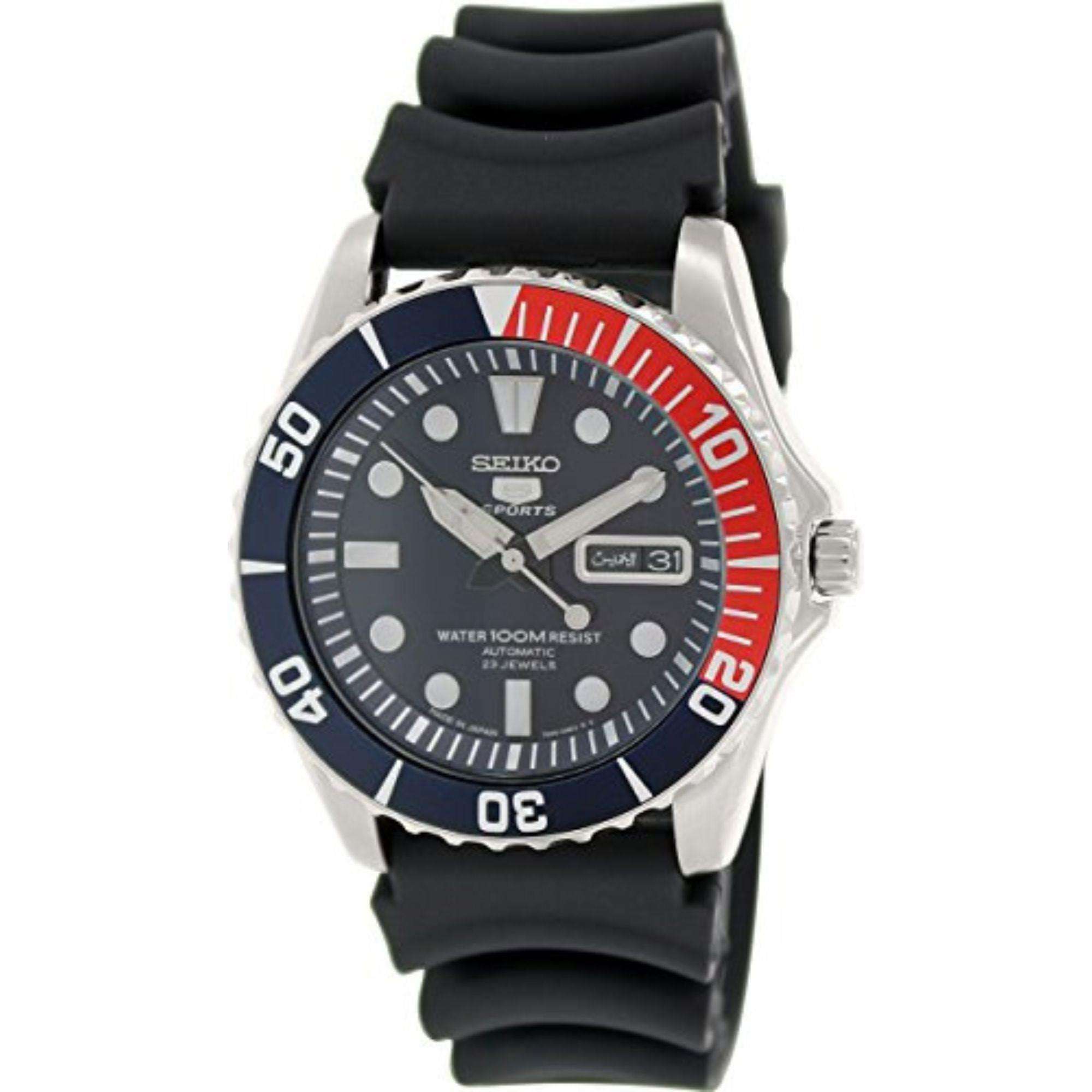 Seiko 5 Sports Automatic Blue Dial Black Rubber Strap Men’s Watch SNZF15K2