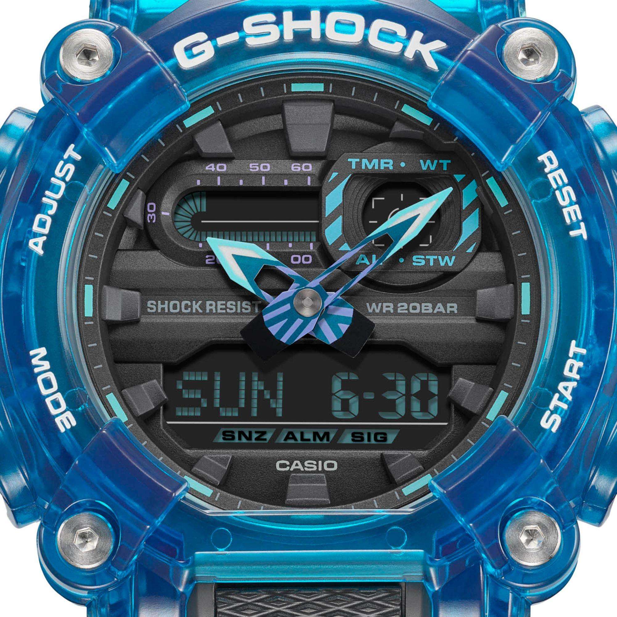 Casio G-Shock "Soundwave" Skeleton Style Blue Digi-Analog Men's Watch GA-900SKL-2AER