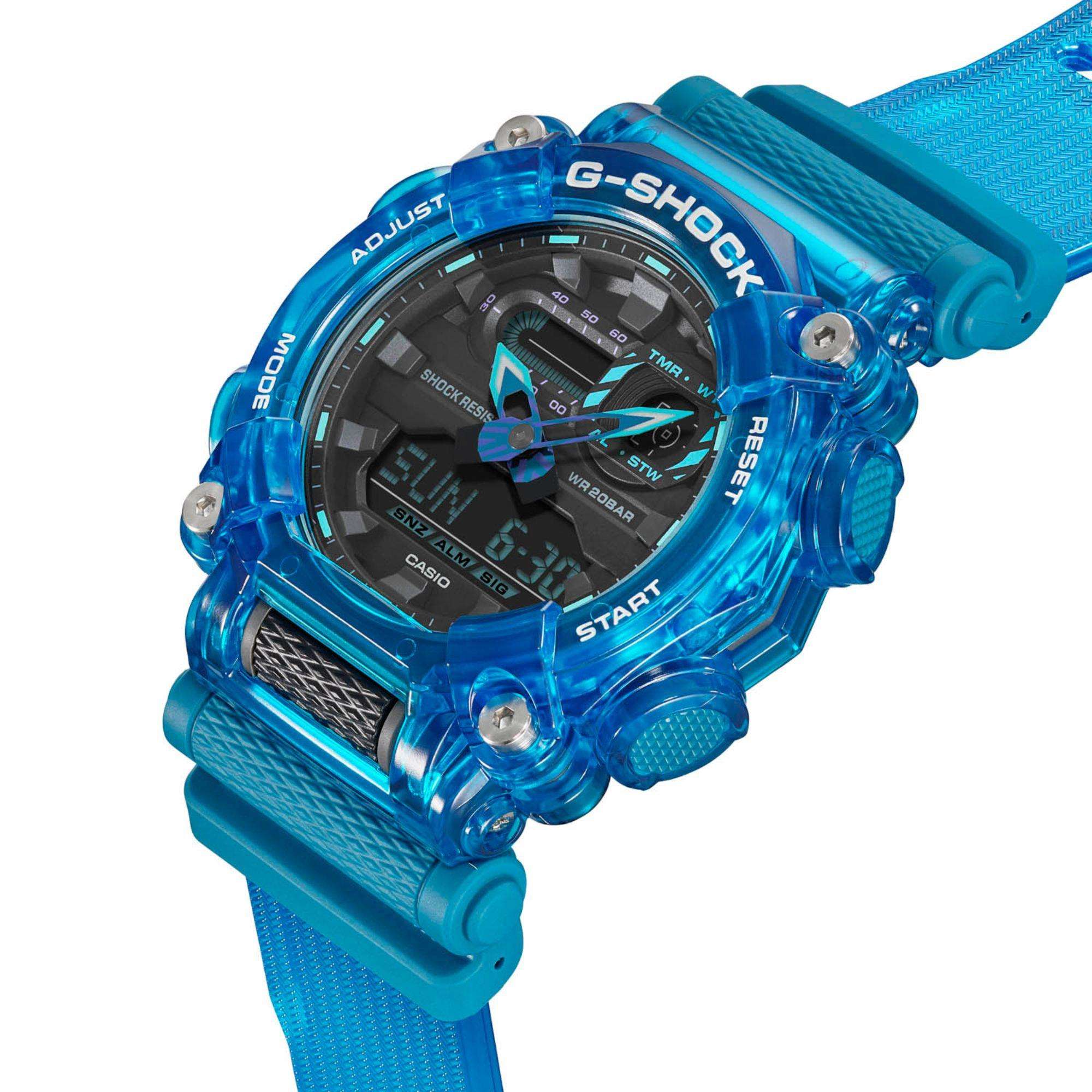 Casio G-Shock "Soundwave" Skeleton Style Blue Digi-Analog Men's Watch GA-900SKL-2AER