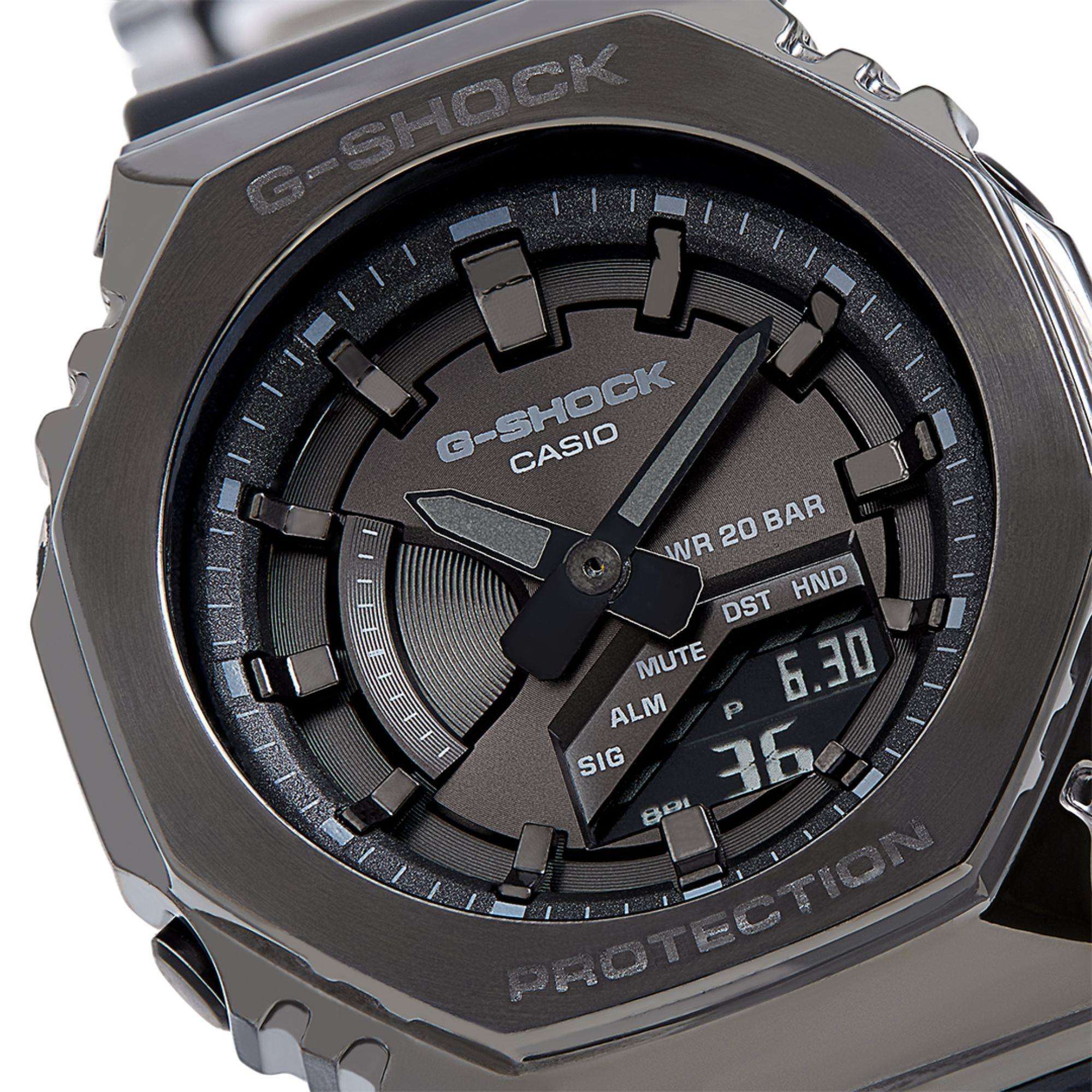 Casio G-Shock CasiOak Octagonal Black Digi-Analog Men's Watch GM-S2100B-8AER
