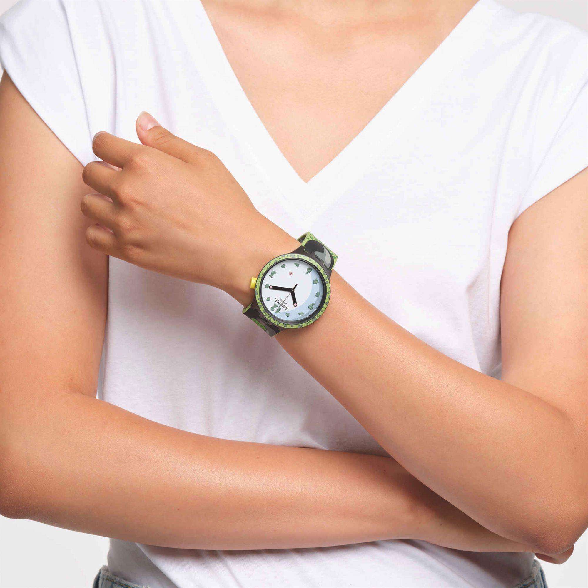 Swatch Dragon Ball Z Cell White Dial Silicone Strap Unisex Watch SB01Z401